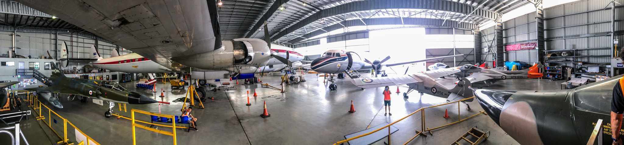 iPhone 7 Plus back camera 3.99mm f/1.8 sample photo. Historical aircraft restoration society hanger photography
