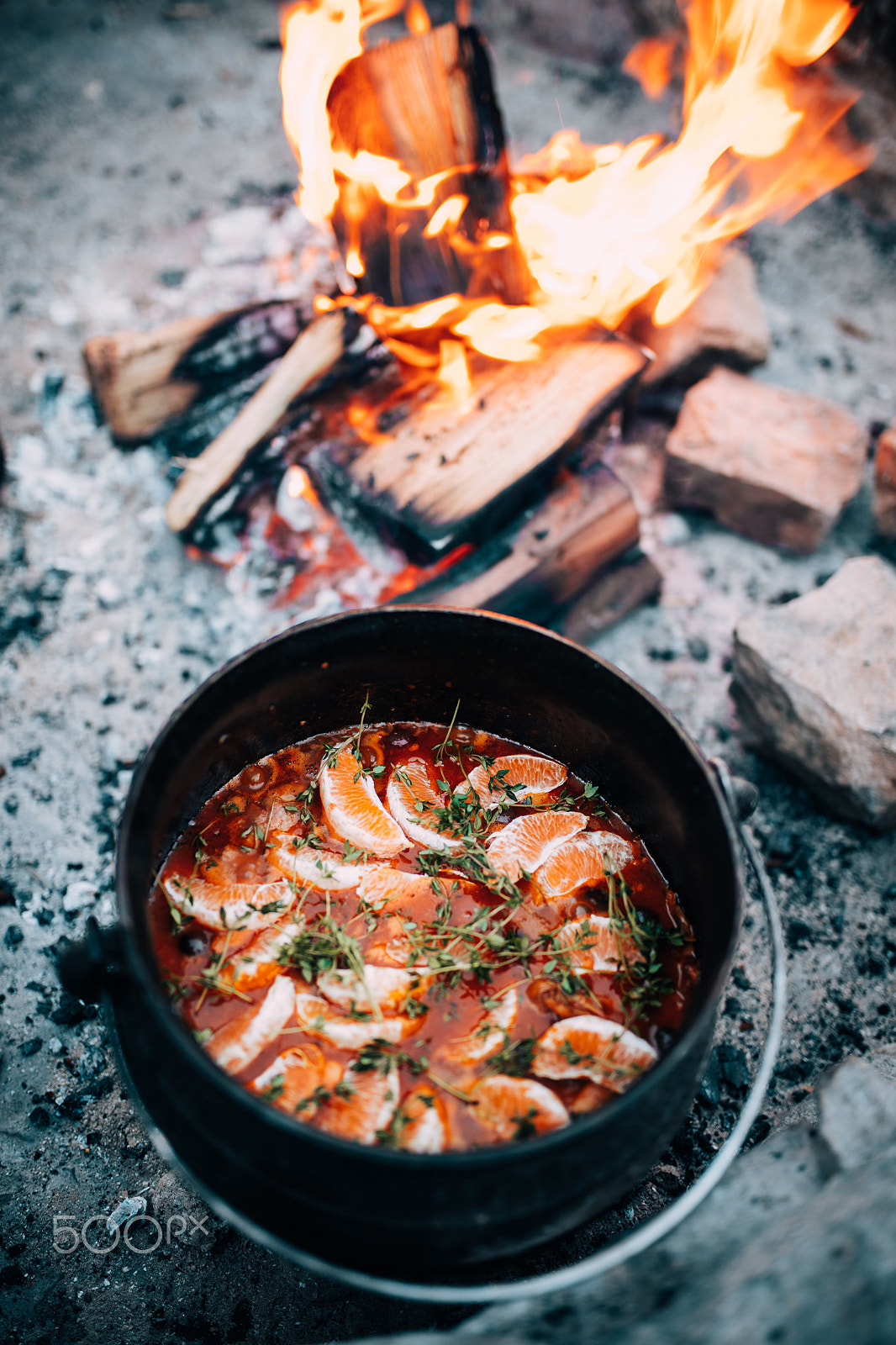 Canon EOS 5DS + Sigma 35mm F1.4 DG HSM Art sample photo. Cooking stew pot in open fire photography