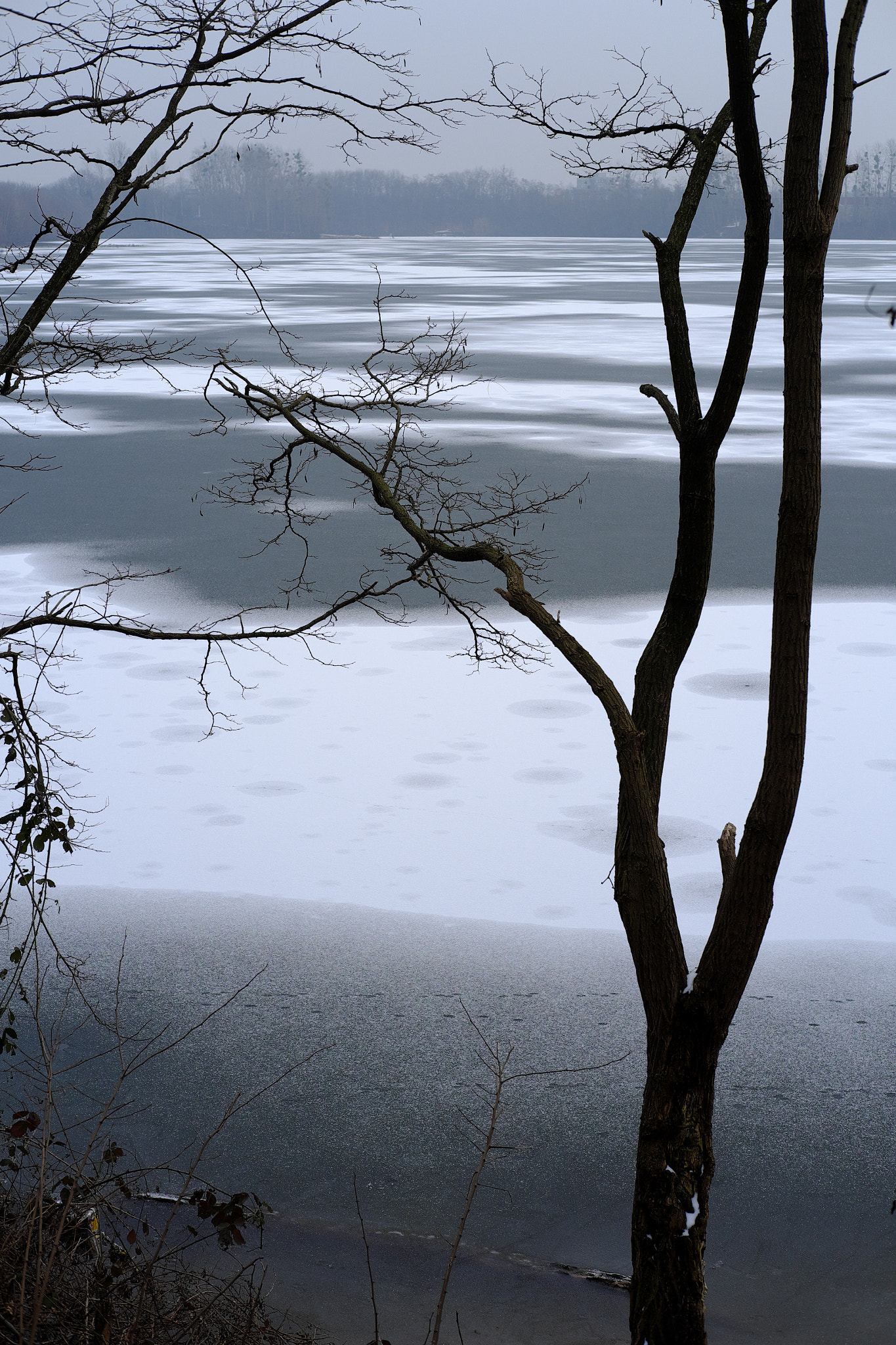 Fujifilm X-E1 + Fujifilm XF 35mm F2 R WR sample photo. Snow on lake 2 photography