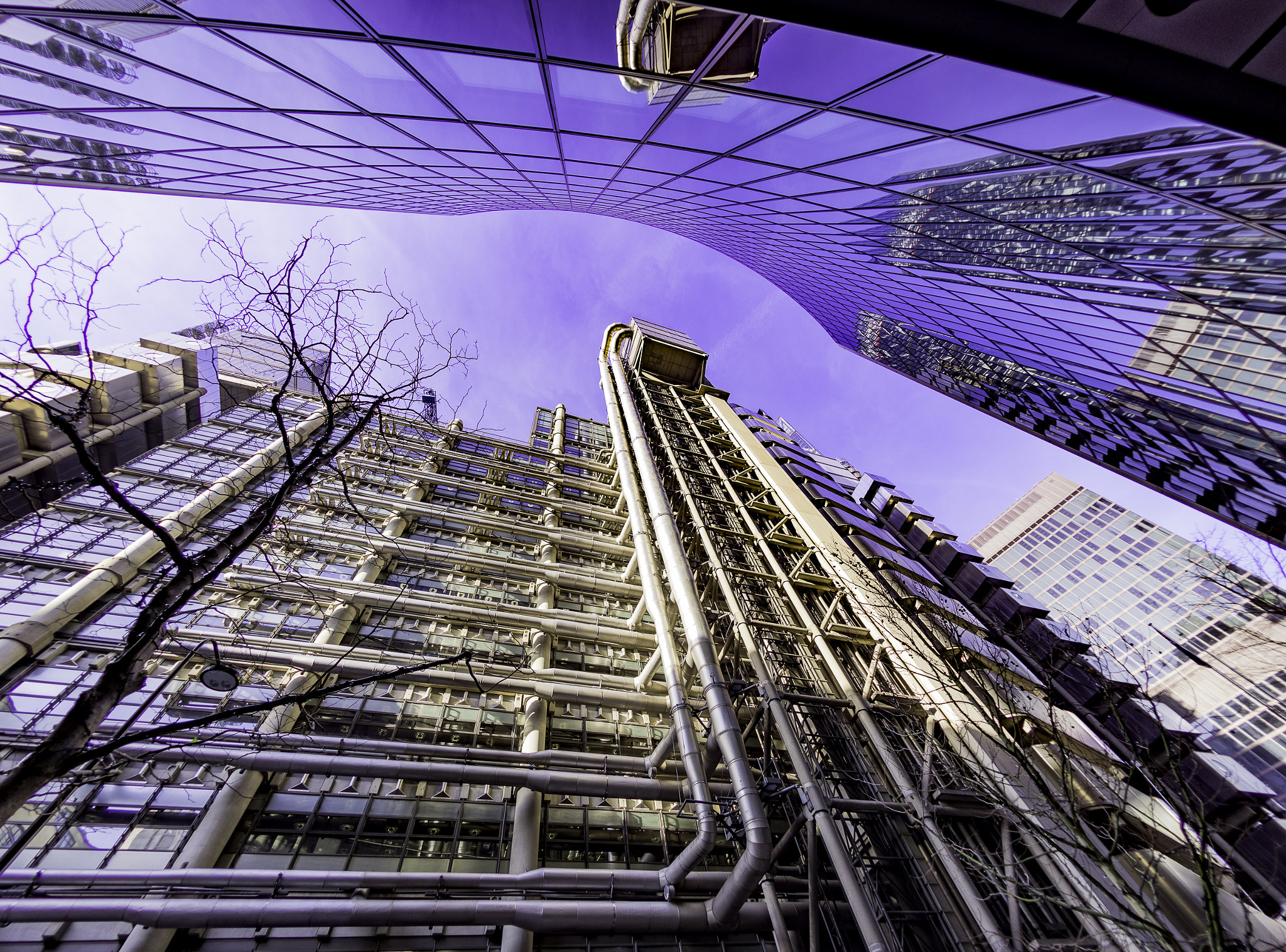 Nikon D810 + Nikon AF Fisheye-Nikkor 16mm F2.8D sample photo. The lloyds building, city of london photography