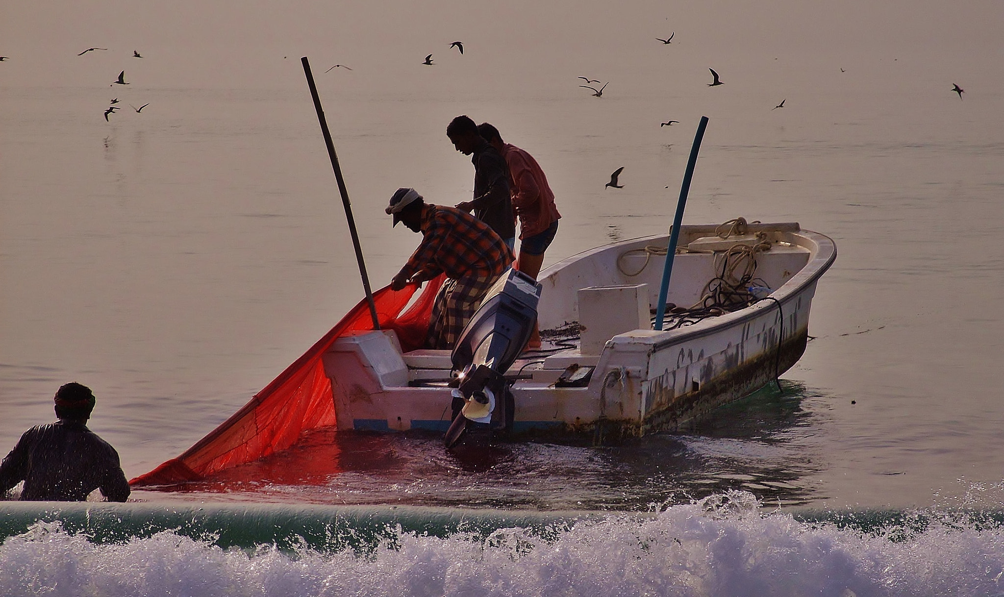 Samsung S850 sample photo. Fishermen near fujeirah, uae photography