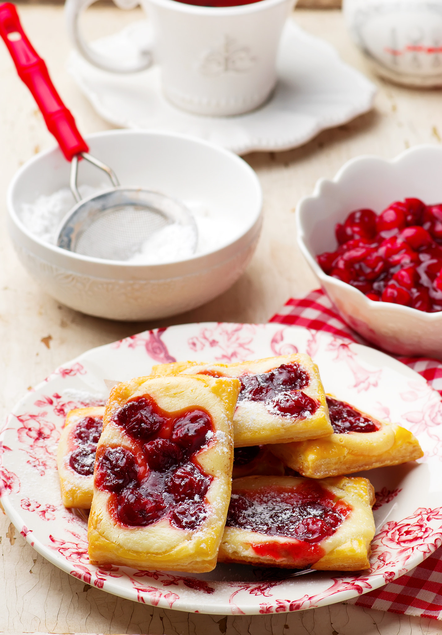 Nikon AF-S Micro-Nikkor 105mm F2.8G IF-ED VR sample photo. Cherry cream cheese danishes. photography