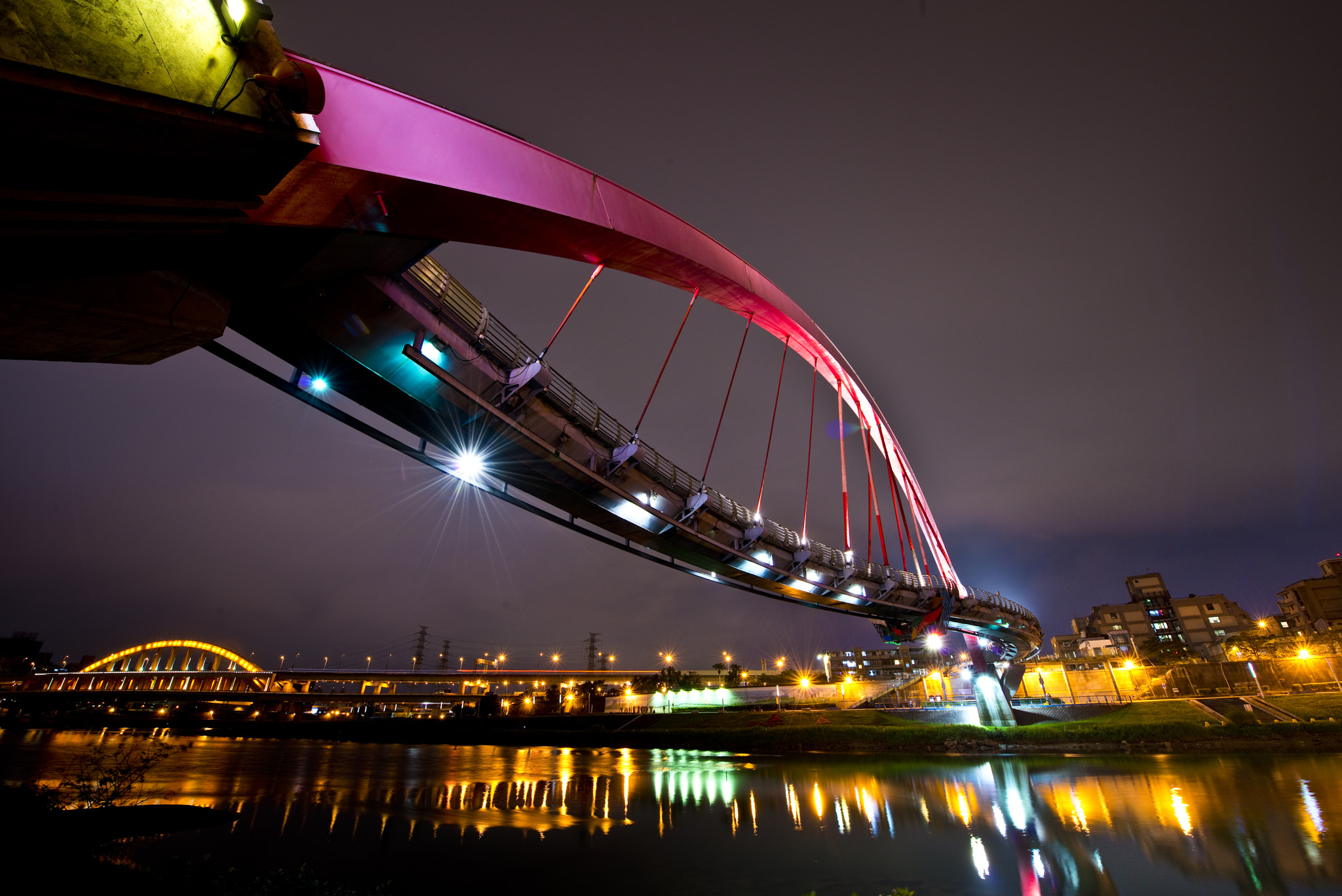 Nikon D800 sample photo. Night bridge photography