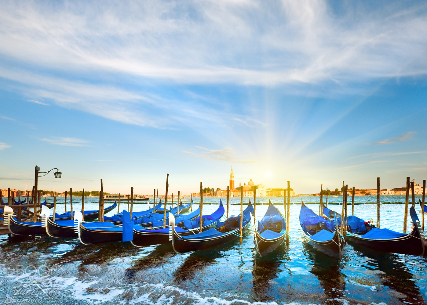 Canon EF 16-35mm F2.8L II USM sample photo. Venice gondolas at sunset photography