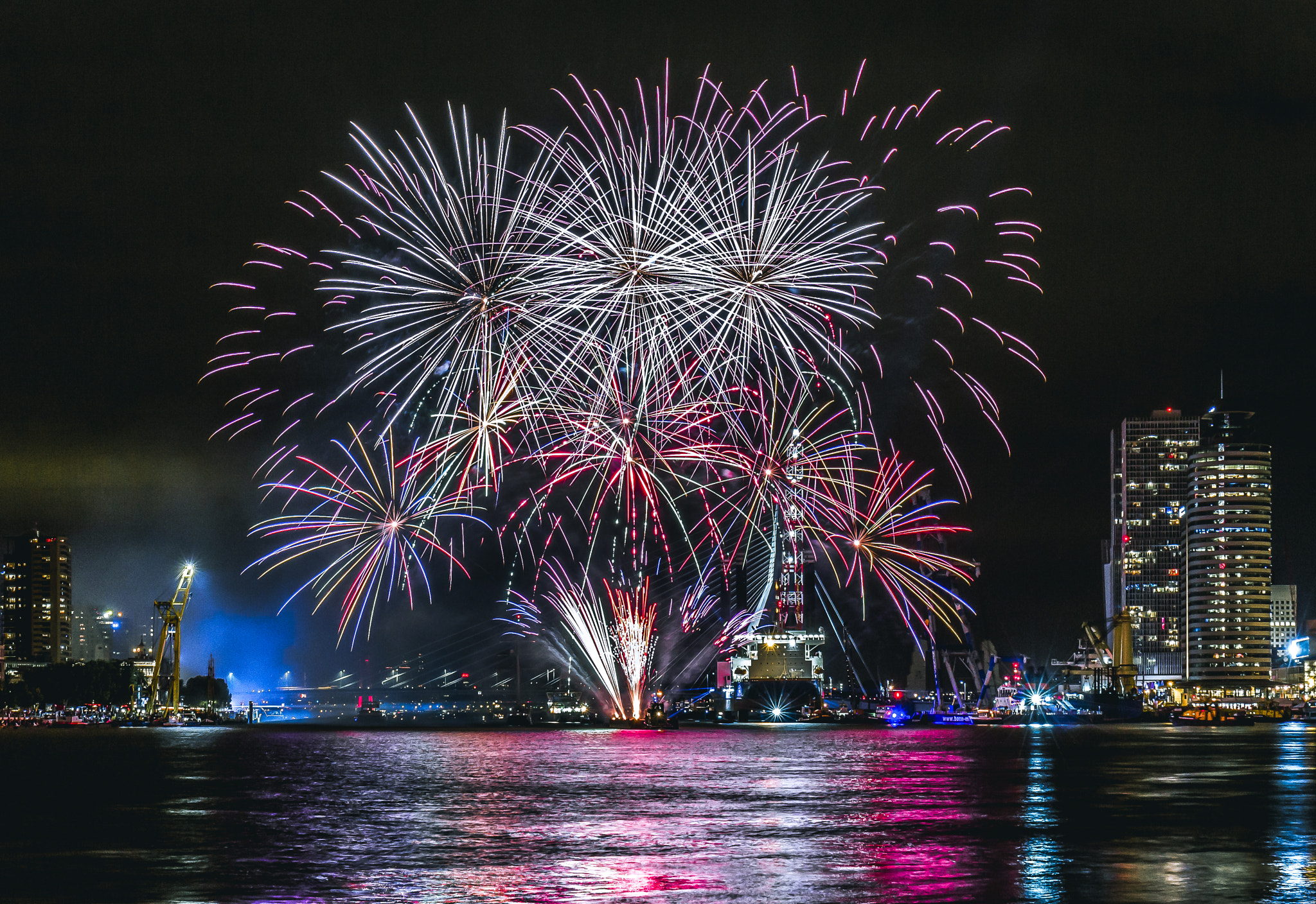 Canon EOS 60D sample photo. Fireworks at the erasmus bridge in rotterdam photography