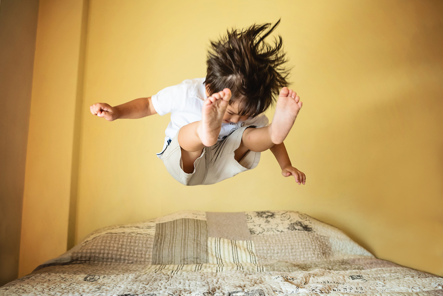Nikon D750 sample photo. Jumping on the bed photography