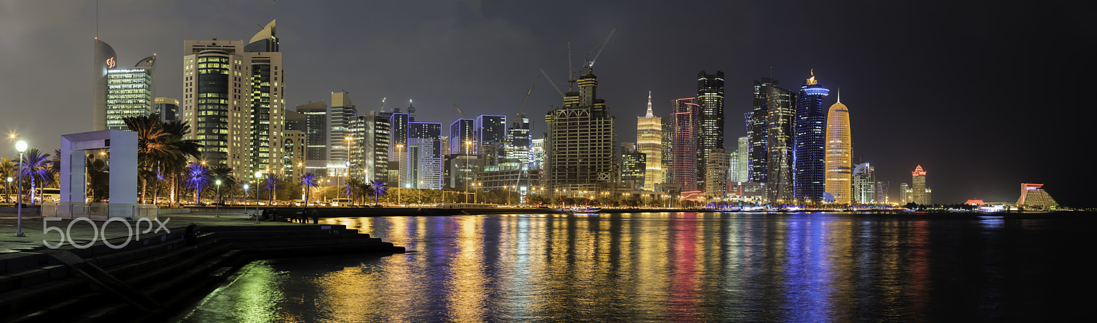 Sony a7R II + Canon EF 70-200mm F4L USM sample photo. Doha pano photography