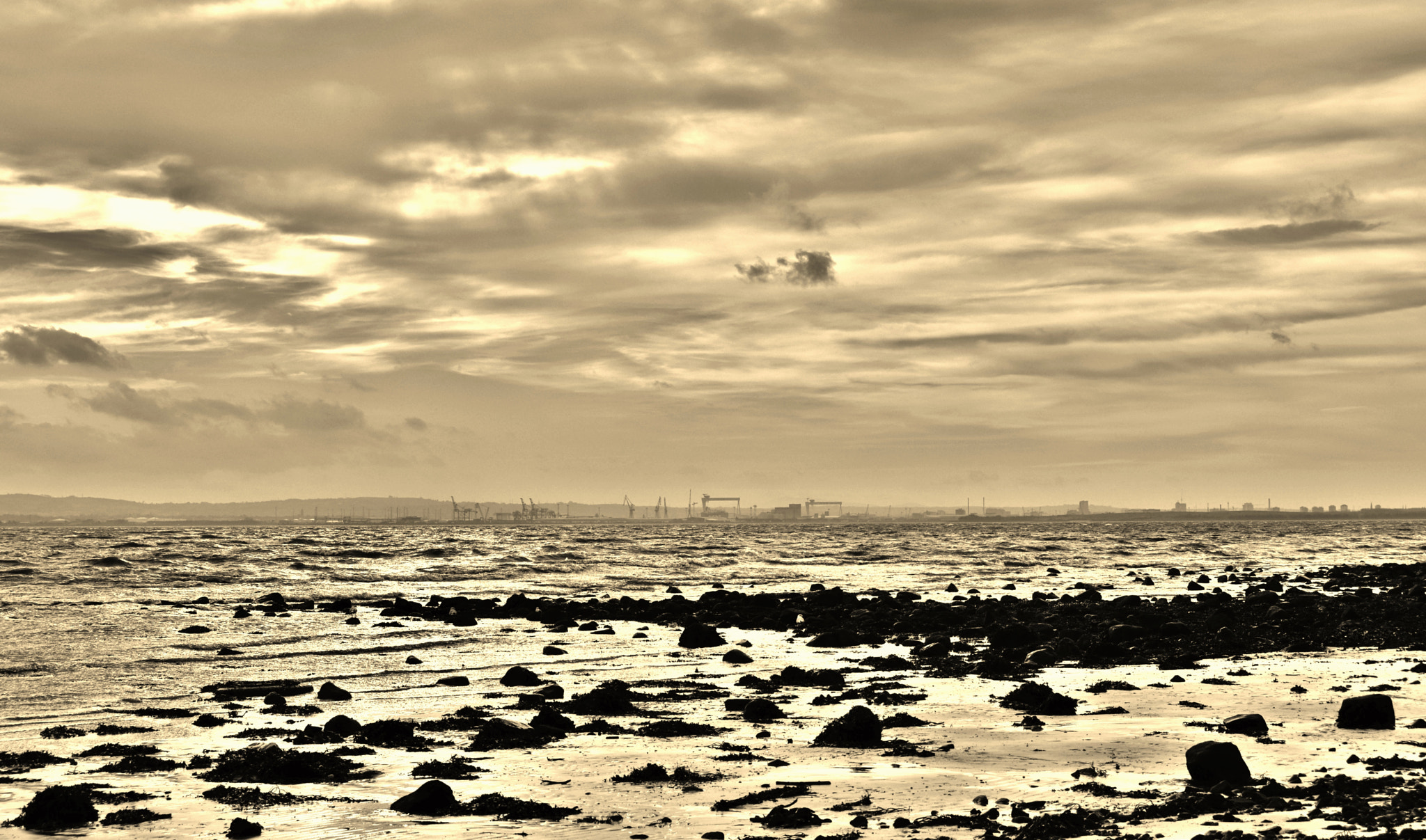 Nikon D5500 sample photo. The rough lough in sepia photography