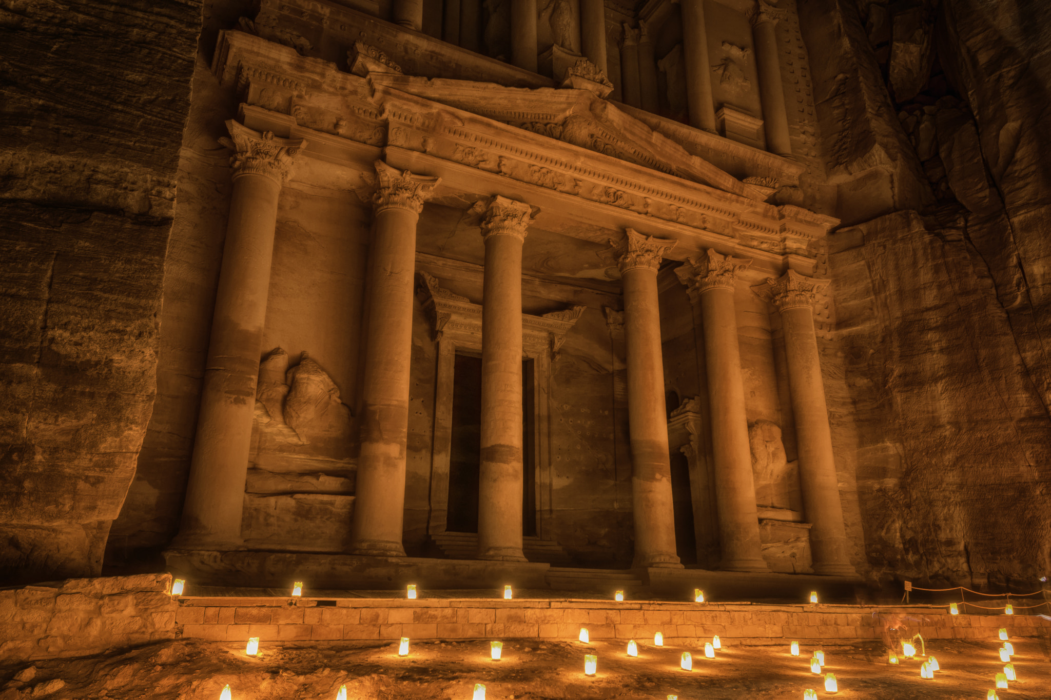 Nikon AF-S Nikkor 16-35mm F4G ED VR sample photo. Petra by night photography