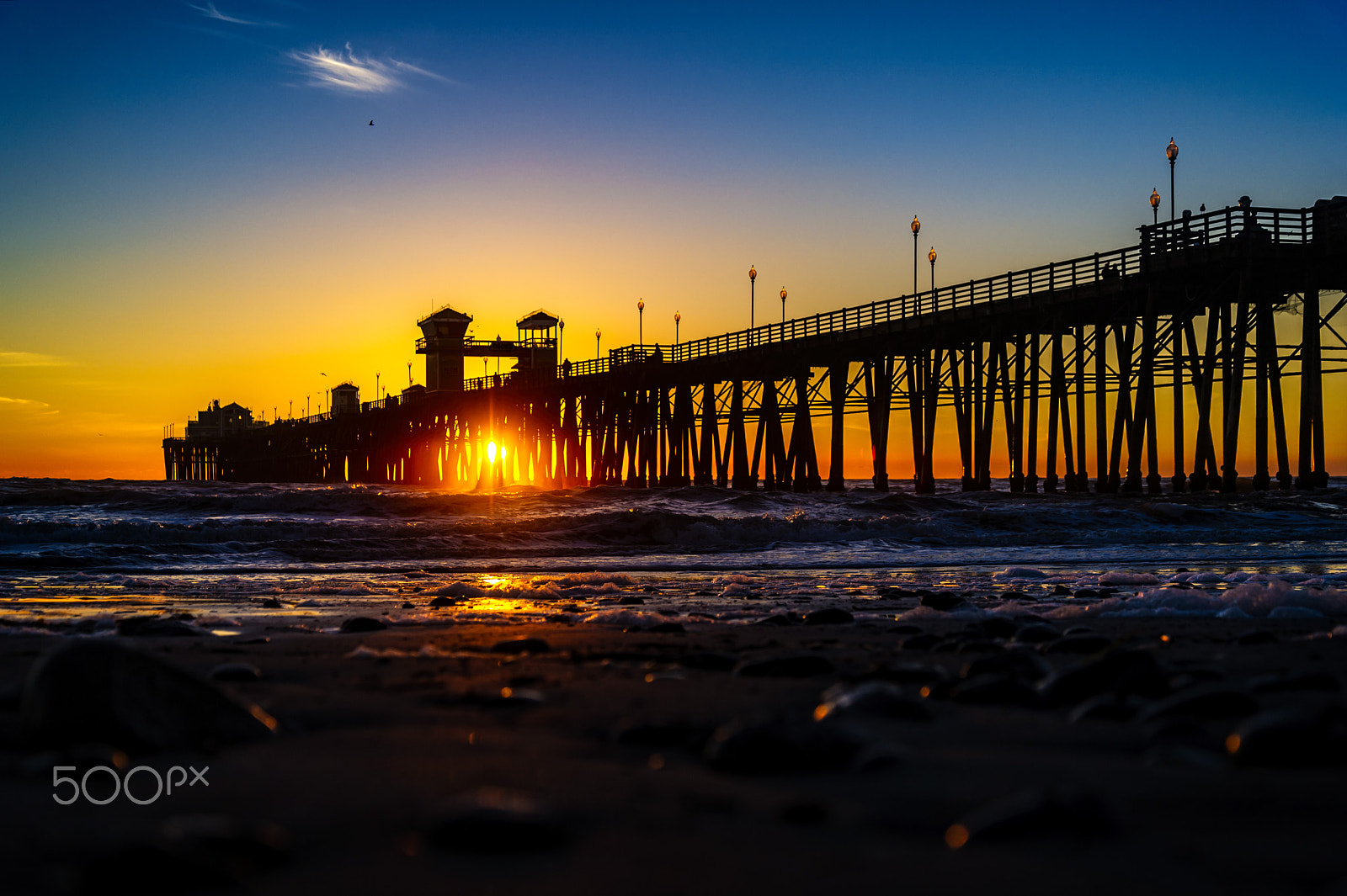 Nikon D3S sample photo. Sunset on the sand at oceanside - january 25, 2017 photography