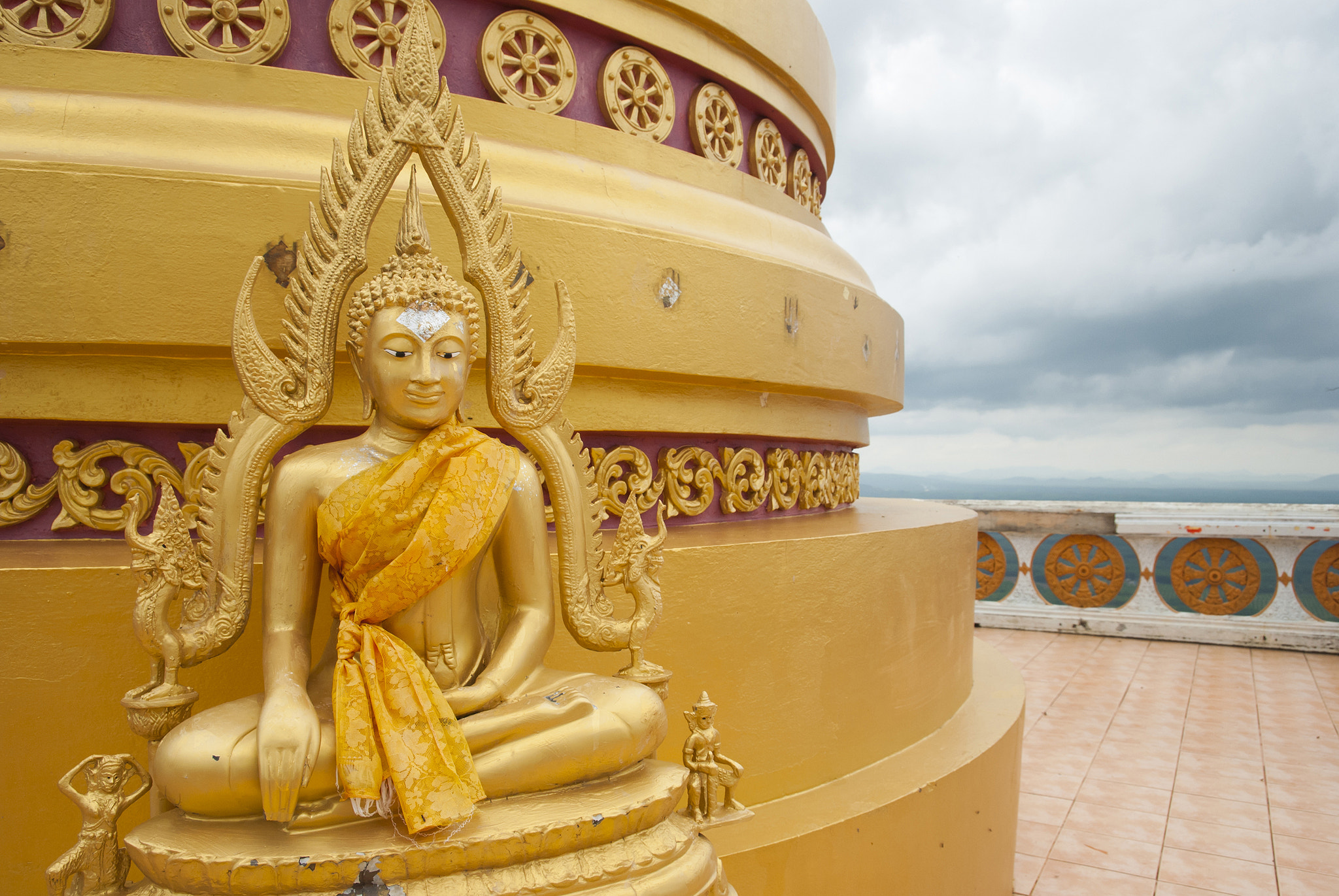 Nikon D80 sample photo. Golden buddha statue. krabi tiger cave temple. wat tham suea photography