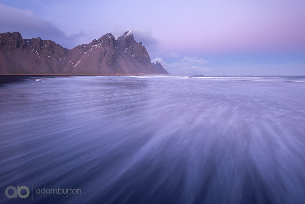 Nikon AF-S Nikkor 17-35mm F2.8D ED-IF sample photo. Vestrahorn pinks photography