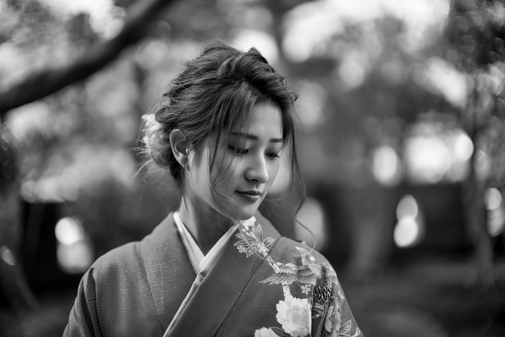Leica Noctilux-M 50mm F0.95 ASPH sample photo. Young japanse with modern kimono photography