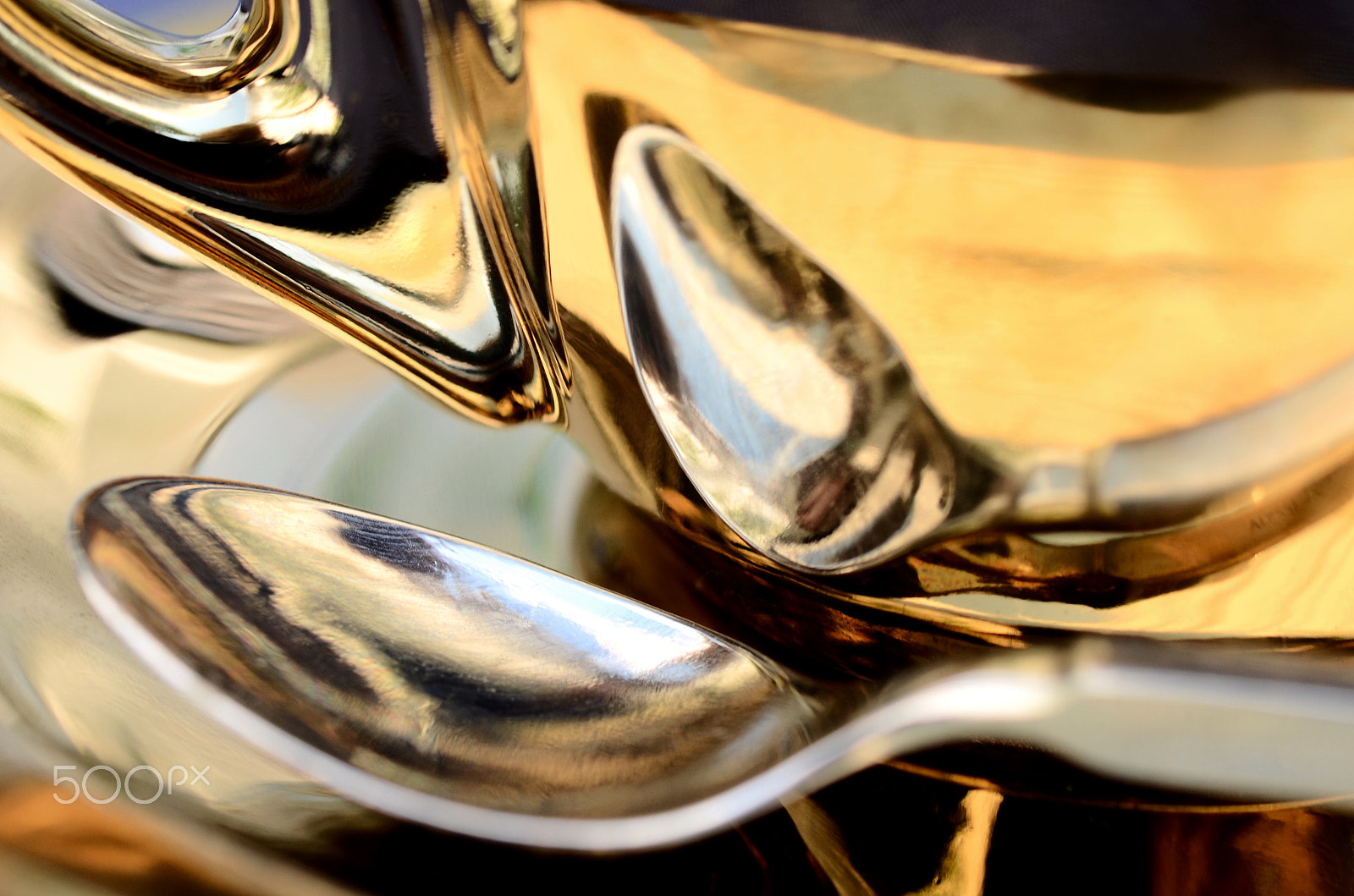 Nikon D7000 + Sigma 50mm F2.8 EX DG Macro sample photo. Golden espresso cup with spoon photography