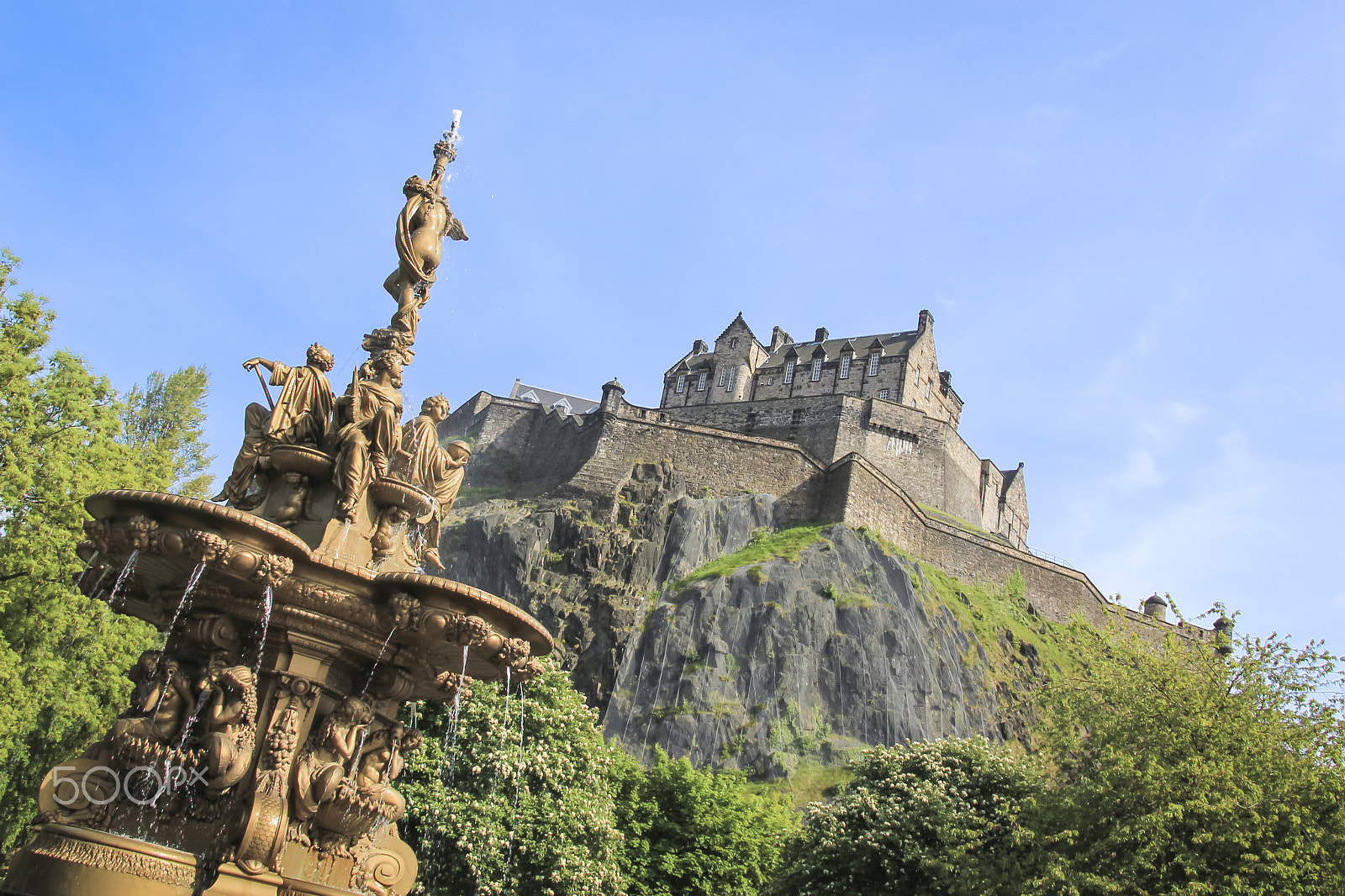 Canon EF-S 17-85mm F4-5.6 IS USM sample photo. Ross fountain edinburgh castle scotland photography