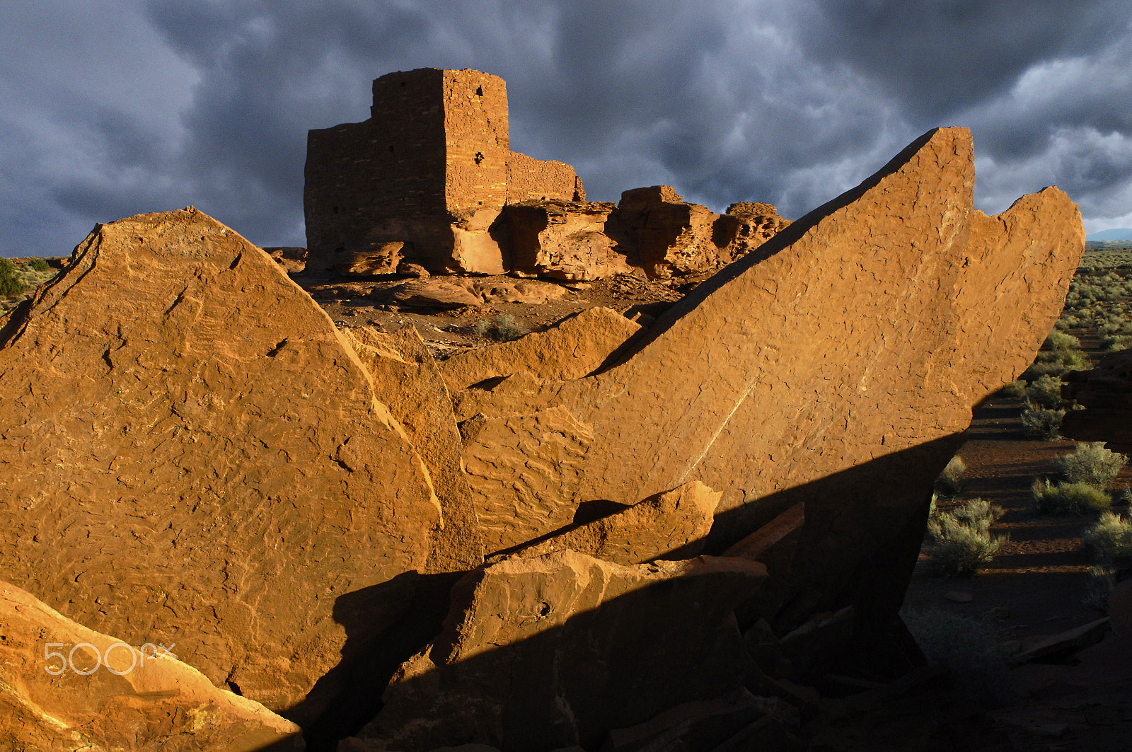 Nikon D2X + Nikon AF-S Nikkor 28-70mm F2.8 ED-IF sample photo. Wukoki ruins arizona photography