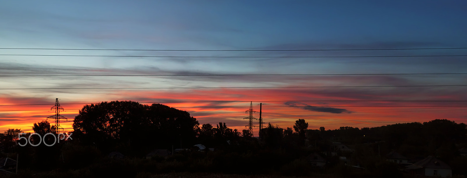 Canon EOS 500D (EOS Rebel T1i / EOS Kiss X3) + Sigma 24-70mm F2.8 EX DG Macro sample photo. Sunset & power lines photography