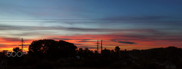 sunset & power lines by Nick Patrin on 500px.com