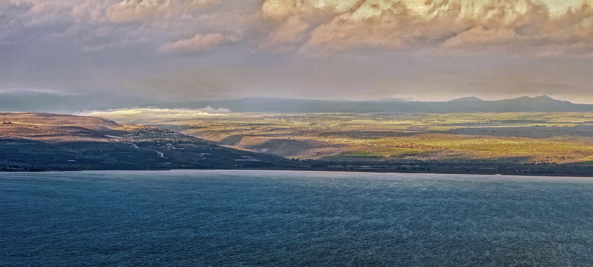 AF Zoom-Nikkor 70-210mm f/4 sample photo. Panoramic view of sea of galilee photography