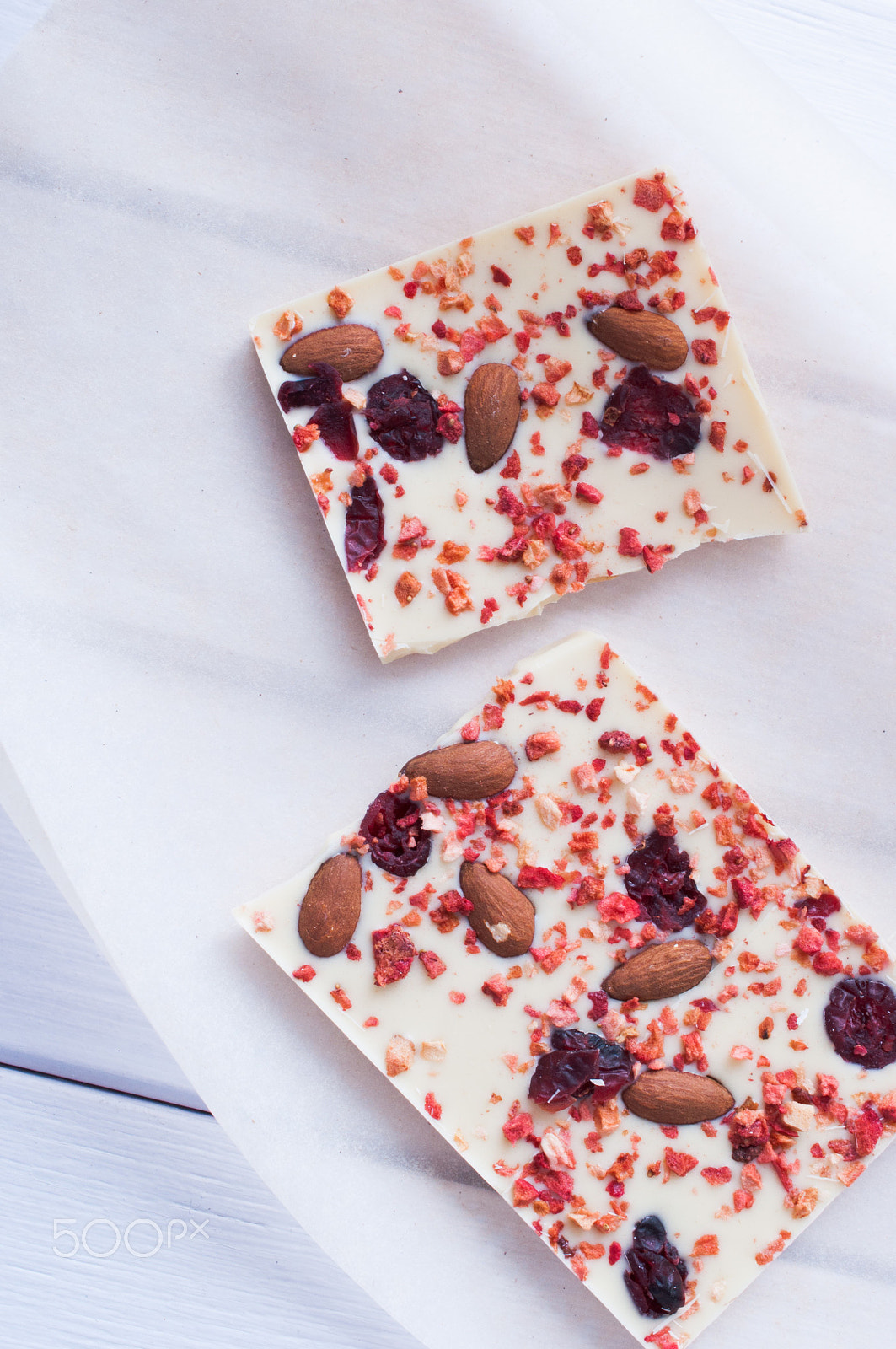 Nikon AF-S DX Micro Nikkor 40mm F2.8 sample photo. White chocolate with almonds and dried berries photography
