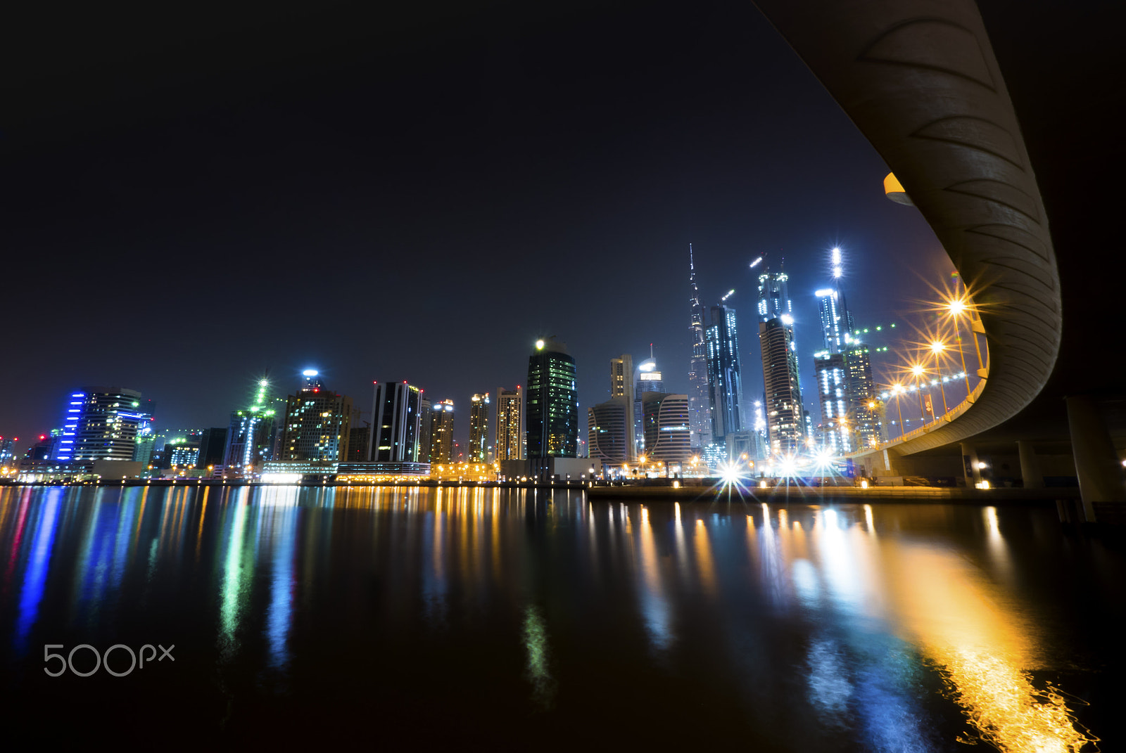 Panasonic Lumix DMC-GH4 + Panasonic Lumix G Vario 7-14mm F4 ASPH sample photo. Dubai skyline at night photography