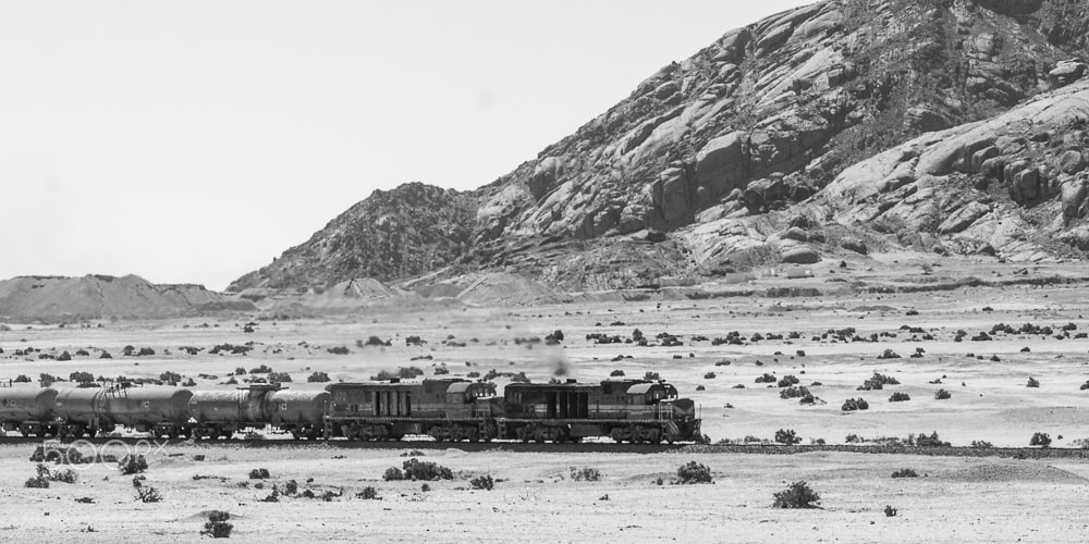 Sigma 70-200mm F2.8 EX DG OS HSM sample photo. Desert train photography