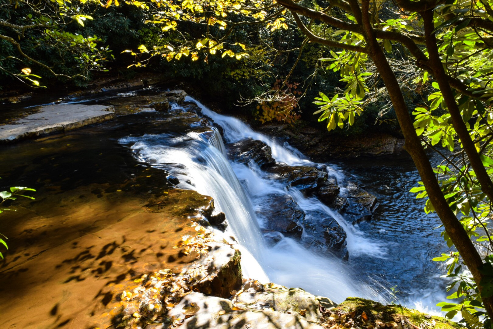 Nikon AF-S DX Nikkor 18-55mm F3.5-5.6G VR II sample photo. Waterfall on little stony creek in virginia photography