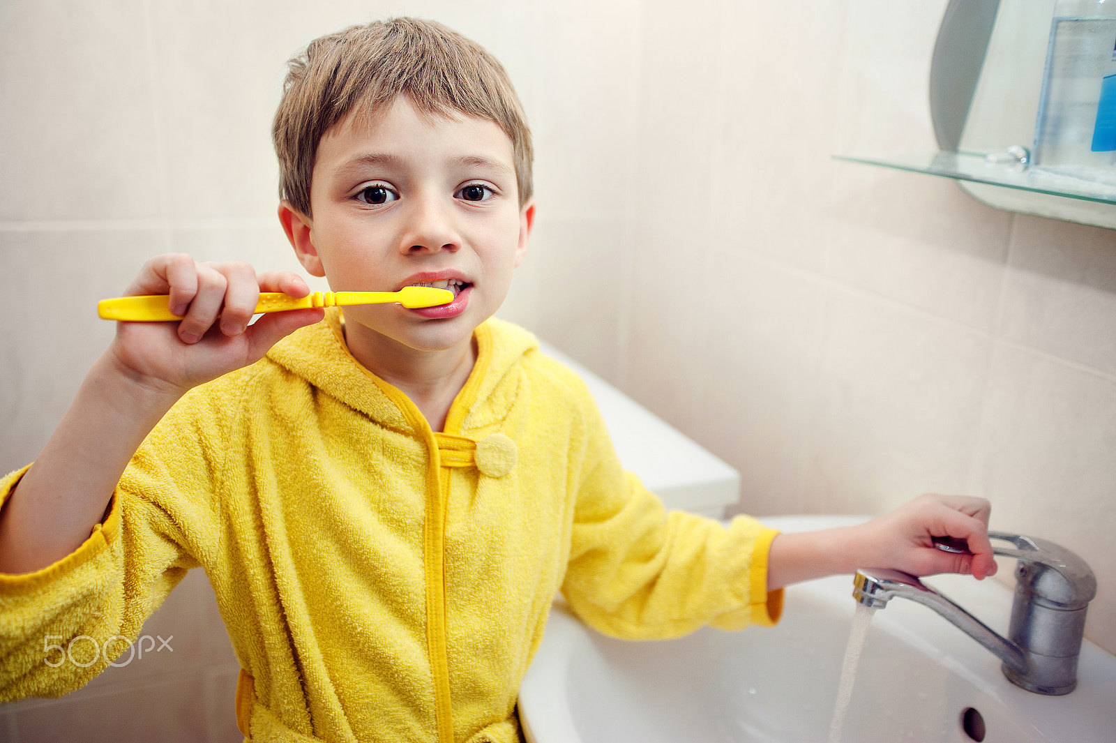 Nikon D700 + Sigma 24-70mm F2.8 EX DG Macro sample photo. Personal hygiene. care of an oral cavity. the boy brushes teeth. photography