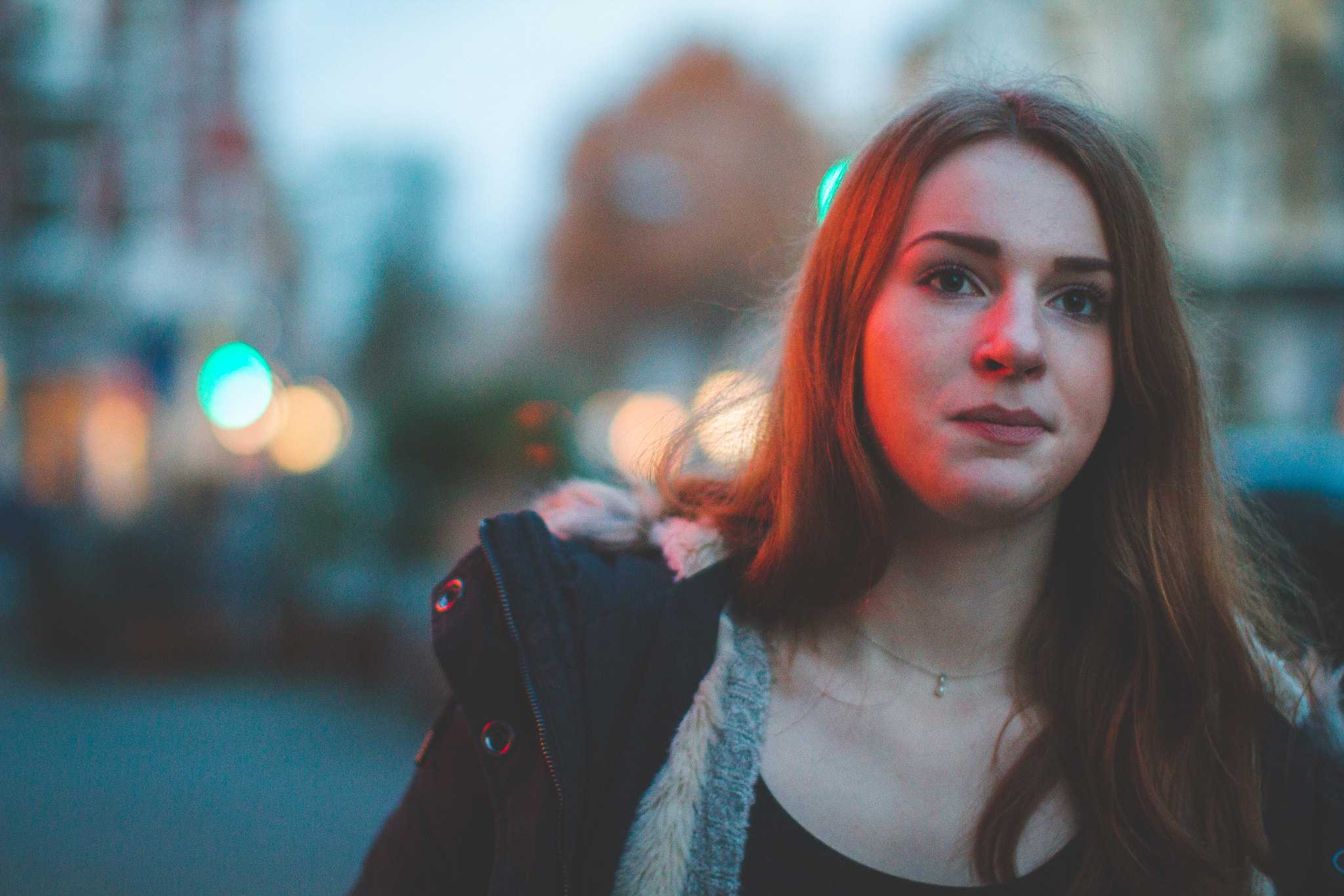 Canon EOS 7D + Canon EF 50mm F1.2L USM sample photo. The girl in the red light photography