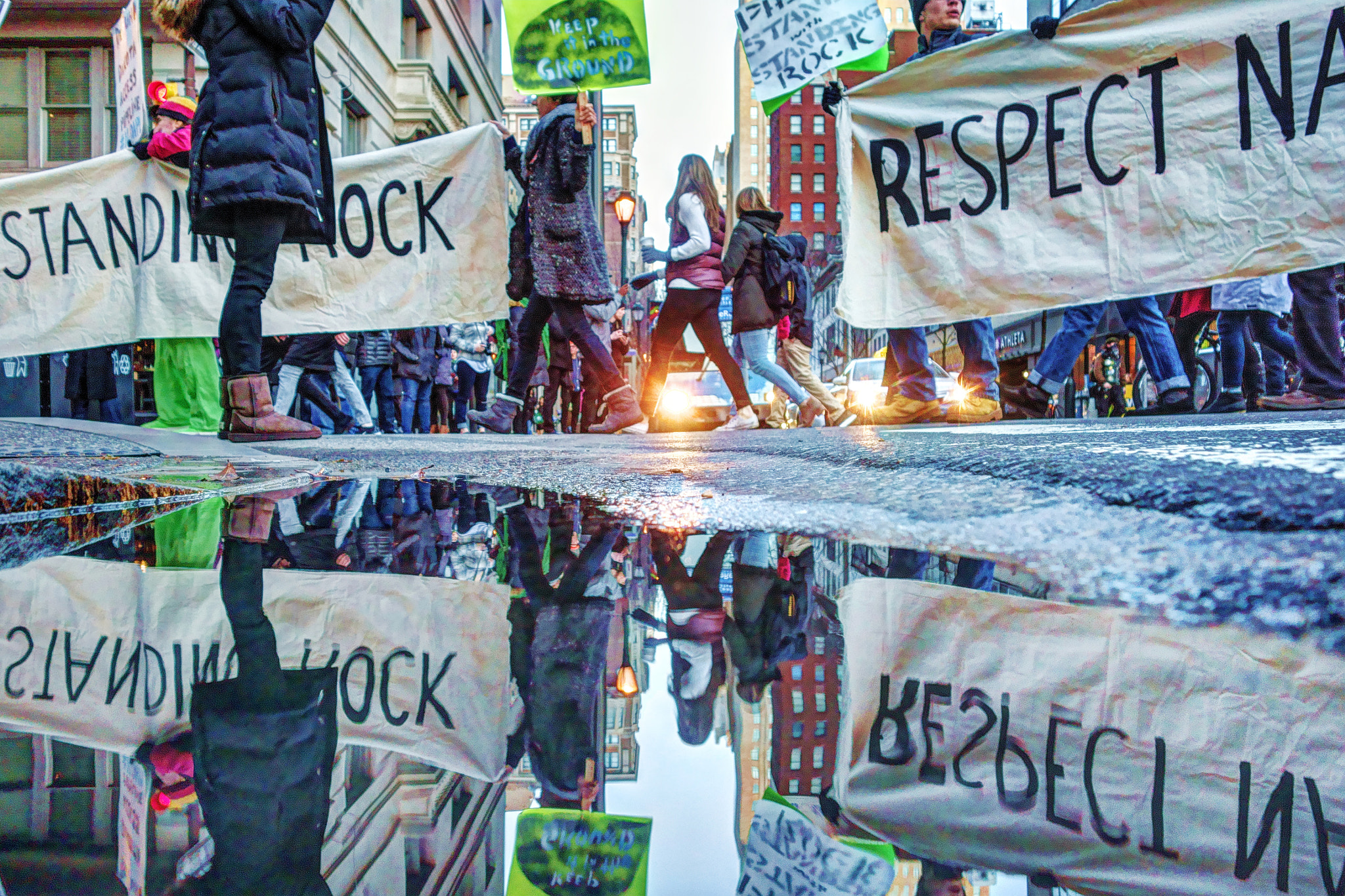 Sony Cyber-shot DSC-RX100 II + Sony 28-100mm F1.8-4.9 sample photo. Philly stands with standing rock  photography