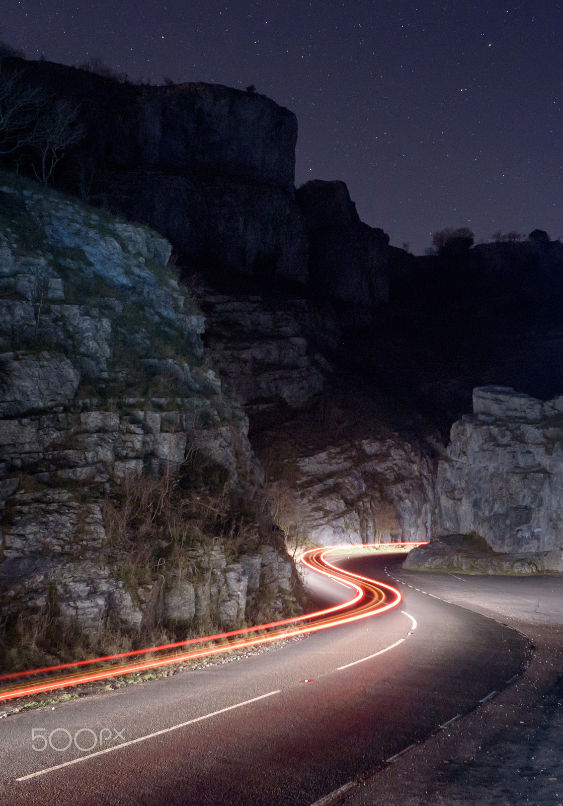 Nikon D750 + Nikon AF Nikkor 24mm F2.8D sample photo. Through the gorge at night photography