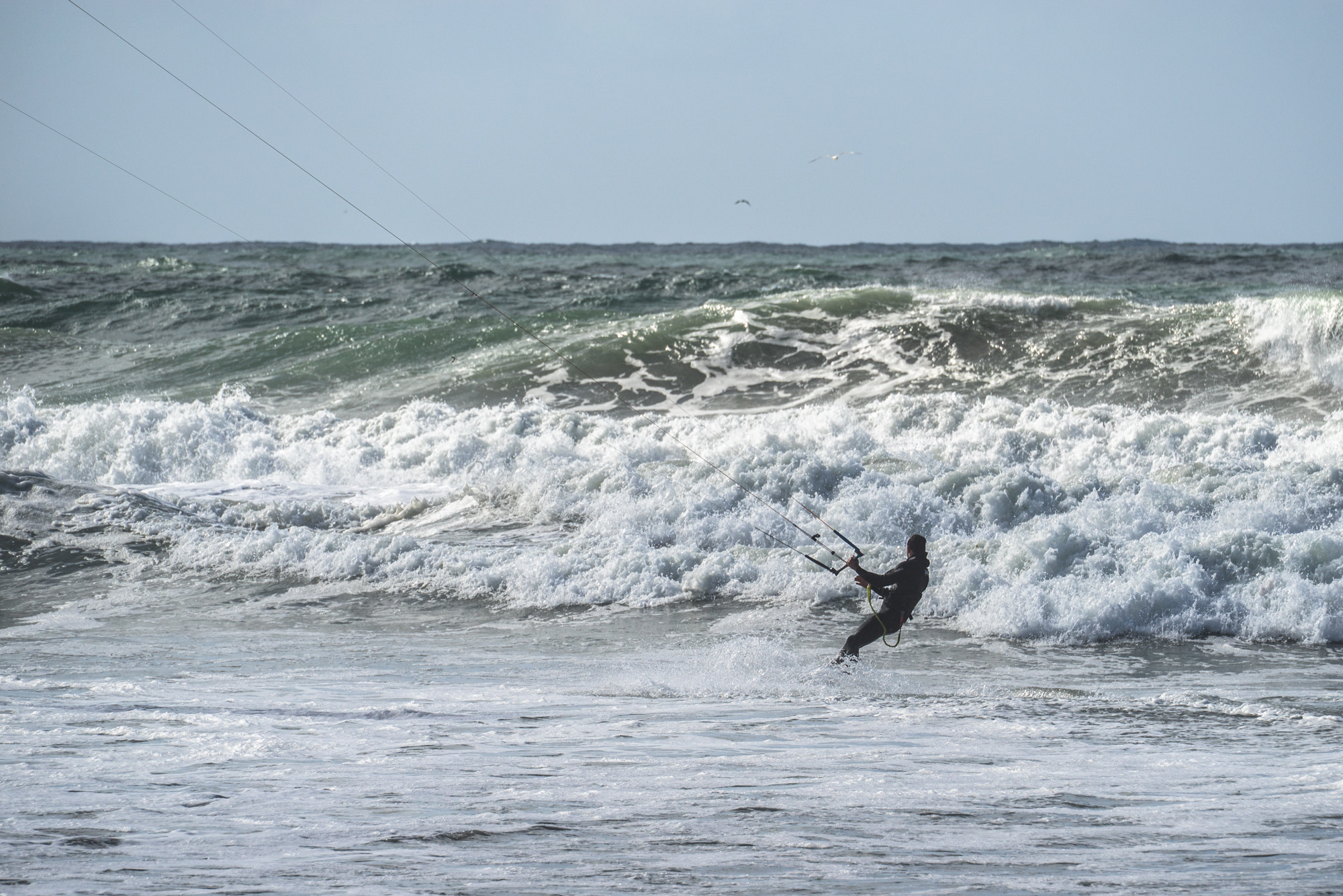 Sony a7R + Sony FE 70-300mm F4.5-5.6 G OSS sample photo. Kitesurfing on pb, california photography