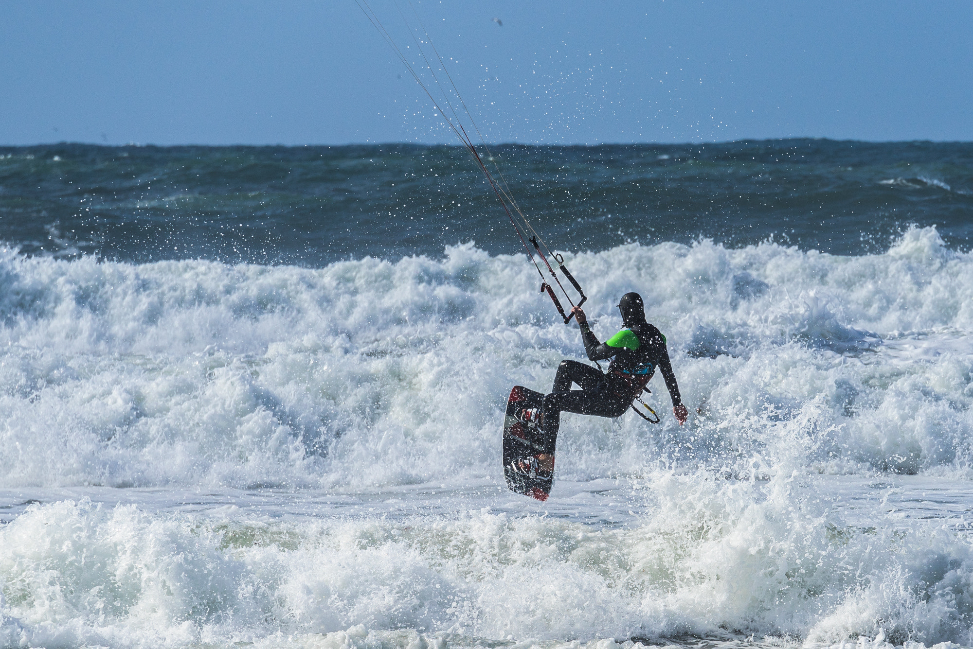 Sony a7R + Sony FE 70-300mm F4.5-5.6 G OSS sample photo. Kitesurfing on pb, california photography