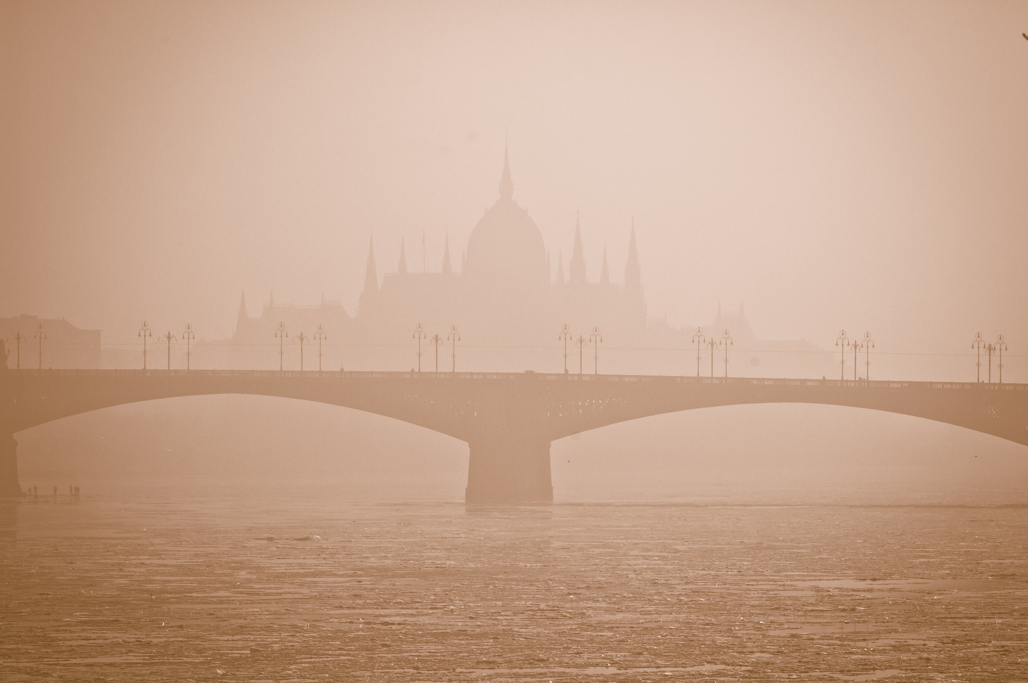 Nikon D2X sample photo. Smog settled over budapest photography