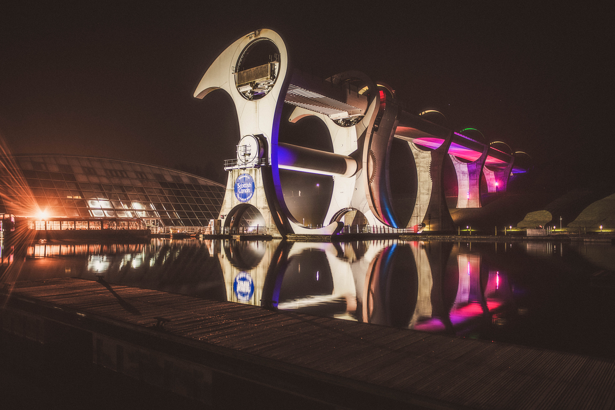 Nikon D800 + Nikon AF Nikkor 28mm F2.8D sample photo. Falkirk wheel photography