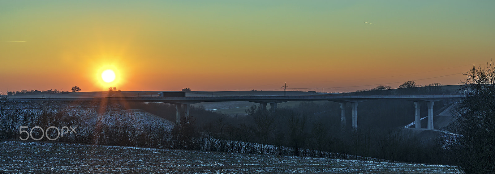 Nikon D810 + Nikon AF-S Nikkor 58mm F1.4G sample photo. Sunset on the german highway photography