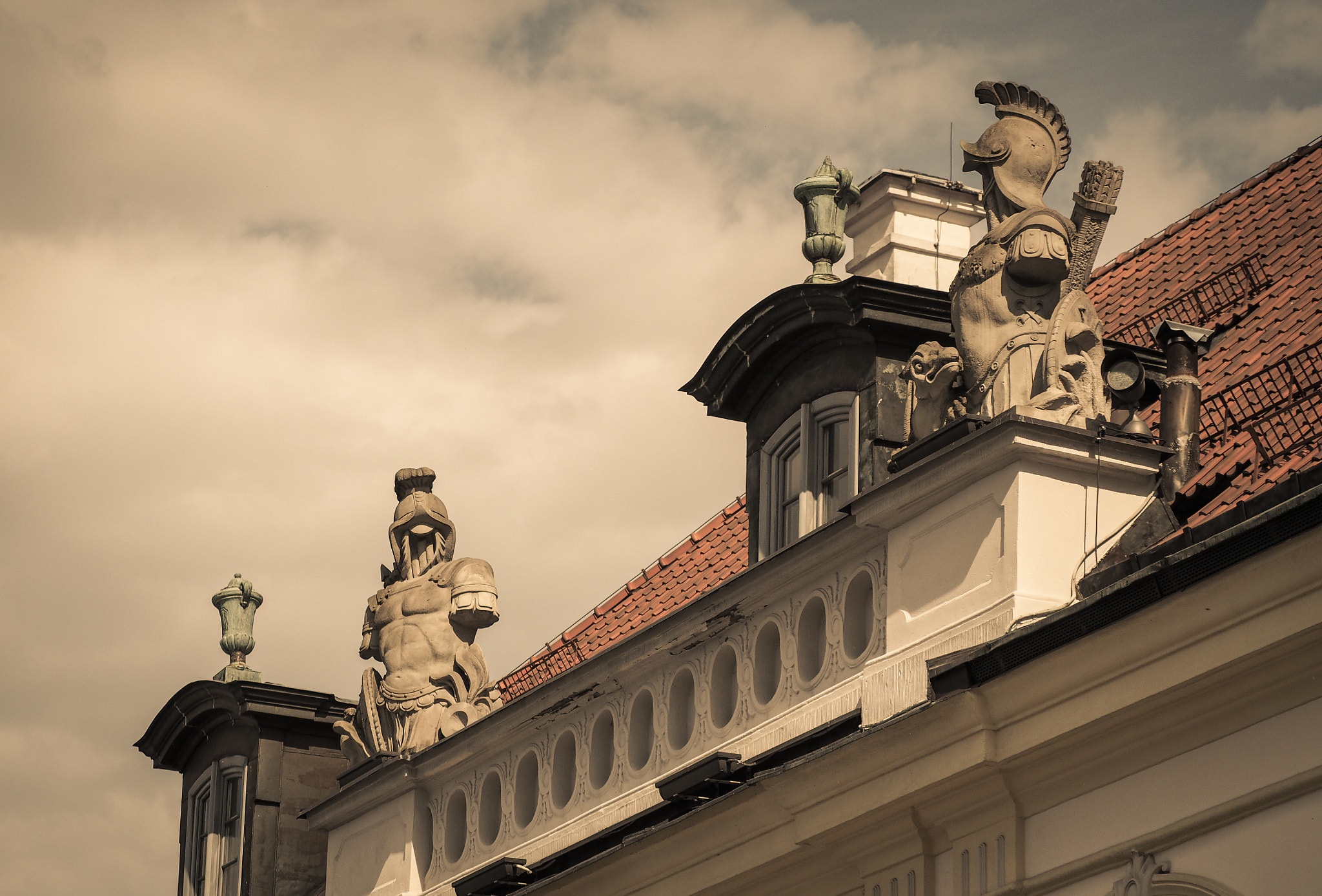 Olympus OM-D E-M10 sample photo. Branicky palace -part of his roof photography