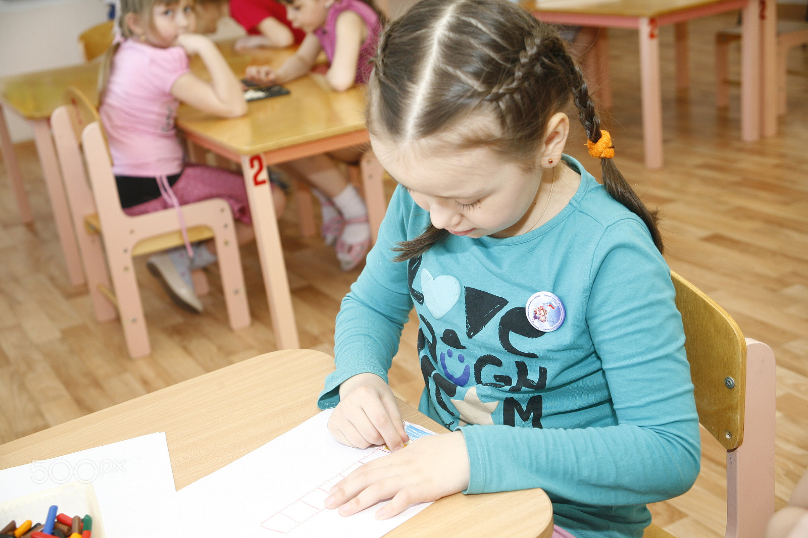 Canon EF 28-105mm f/3.5-4.5 USM sample photo. Moscow, russia-april 17, 2014: children play with toys and engage  the tutor in a kindergarten photography