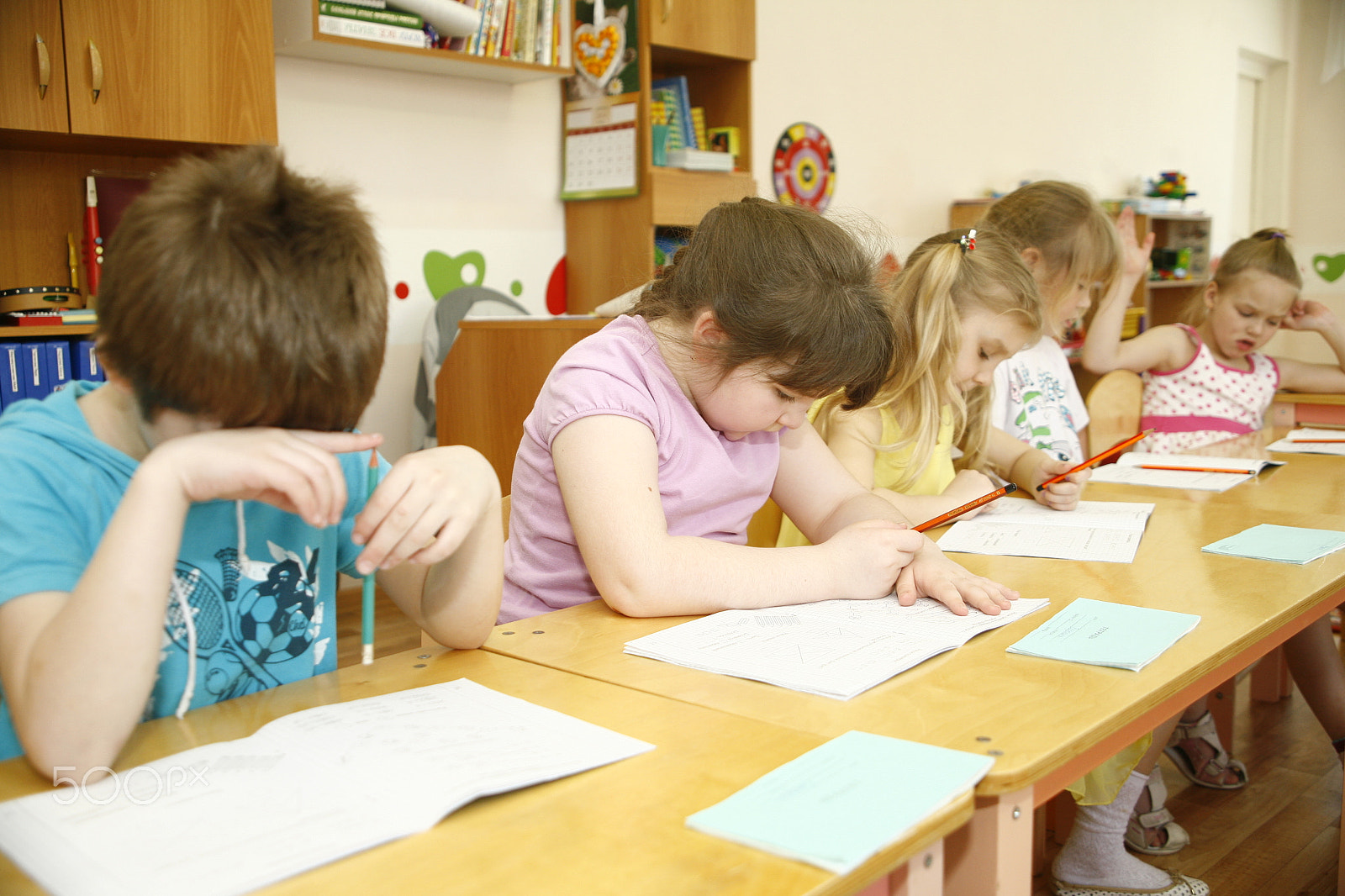 Canon EF 28-105mm f/3.5-4.5 USM sample photo. Moscow, russia-april 17, 2014: children play with toys and engage  the tutor in a kindergarten photography