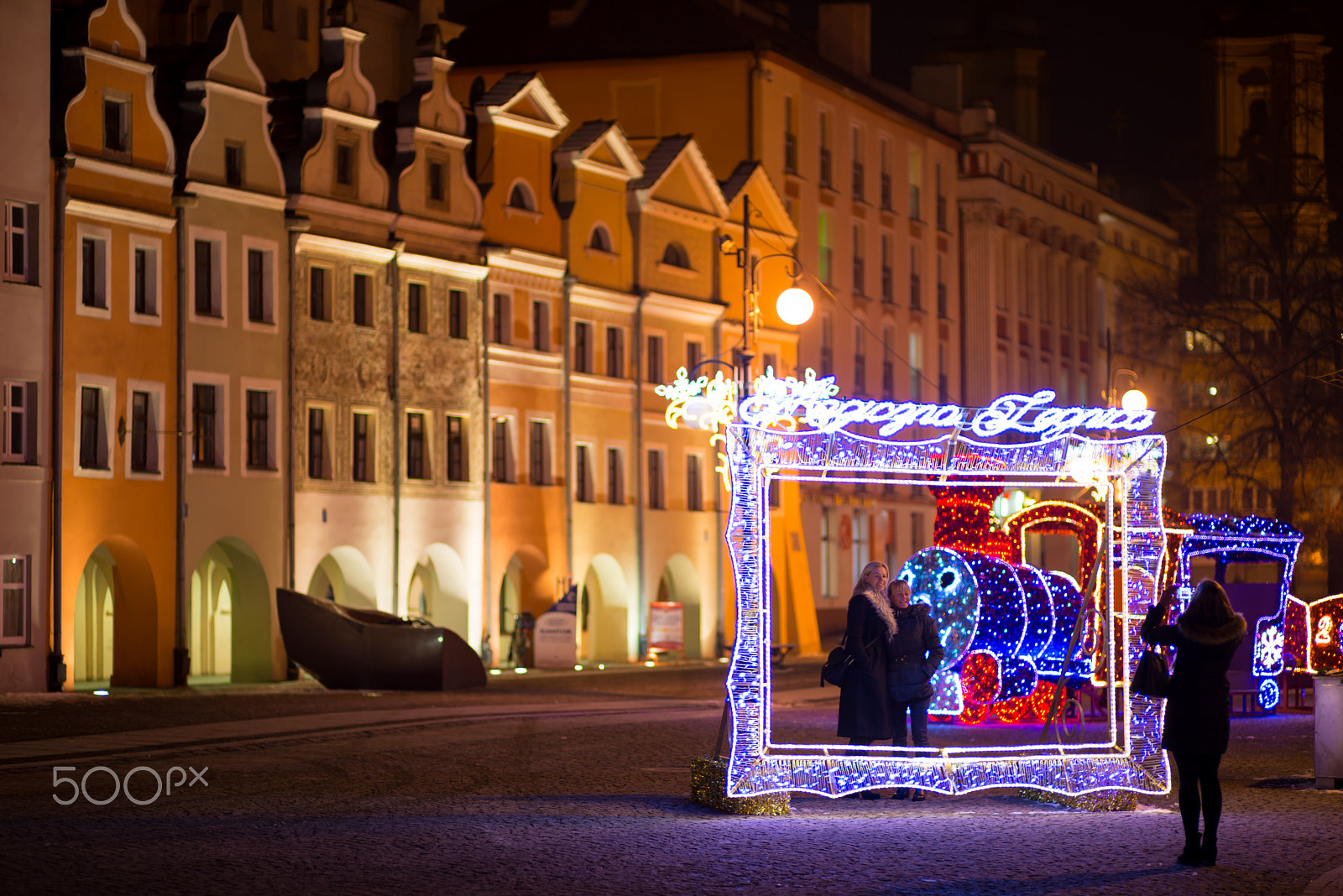 ZEISS Planar T* 85mm F1.4 sample photo. Christmas lights in legnica, poland photography