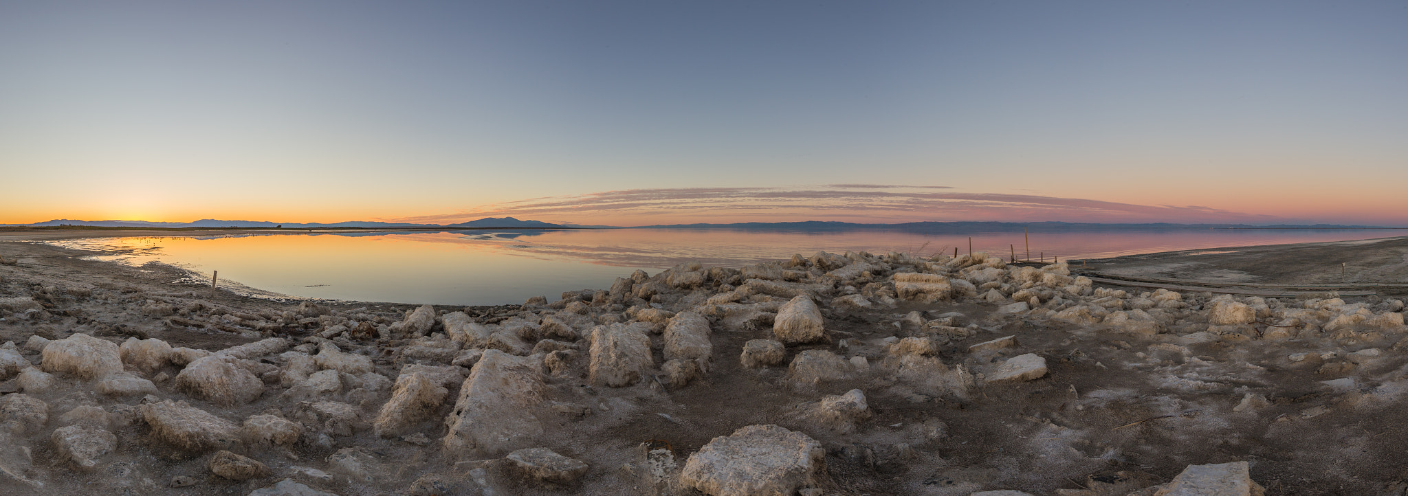 Canon EOS 6D + Canon EF-S 17-85mm F4-5.6 IS USM sample photo. Another twilight / golden hour panorama on the southern shore of the salton sea photography