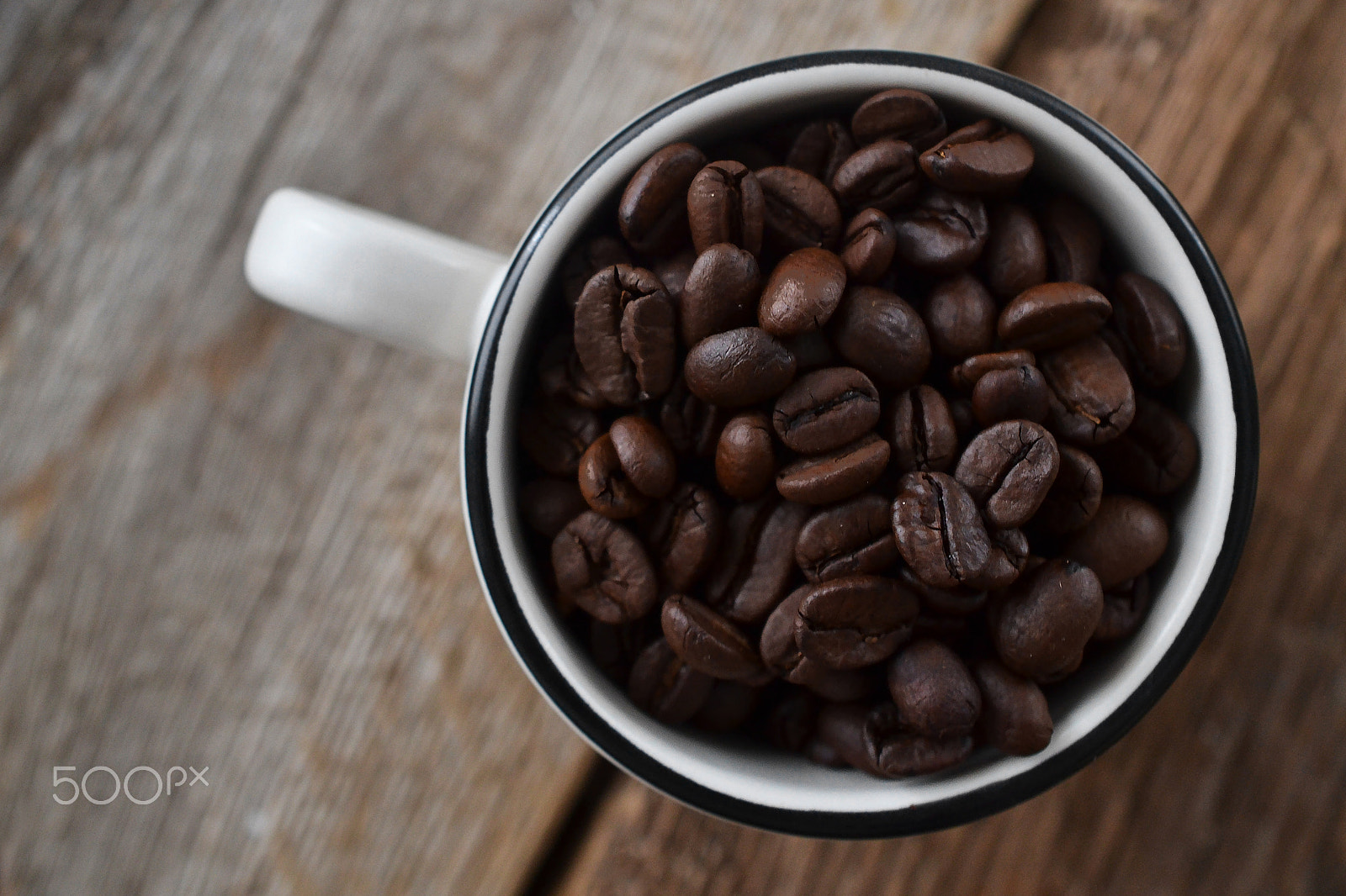 Nikon AF-S DX Micro Nikkor 40mm F2.8 sample photo. Coffee beans in espresso cup from above photography