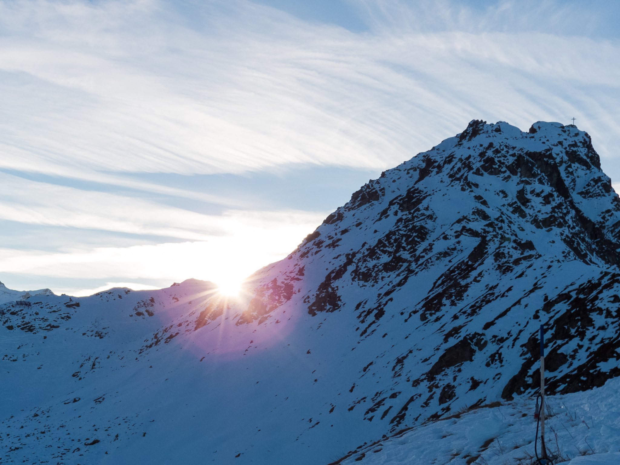 Pentax Q sample photo. Sunset in the alps photography