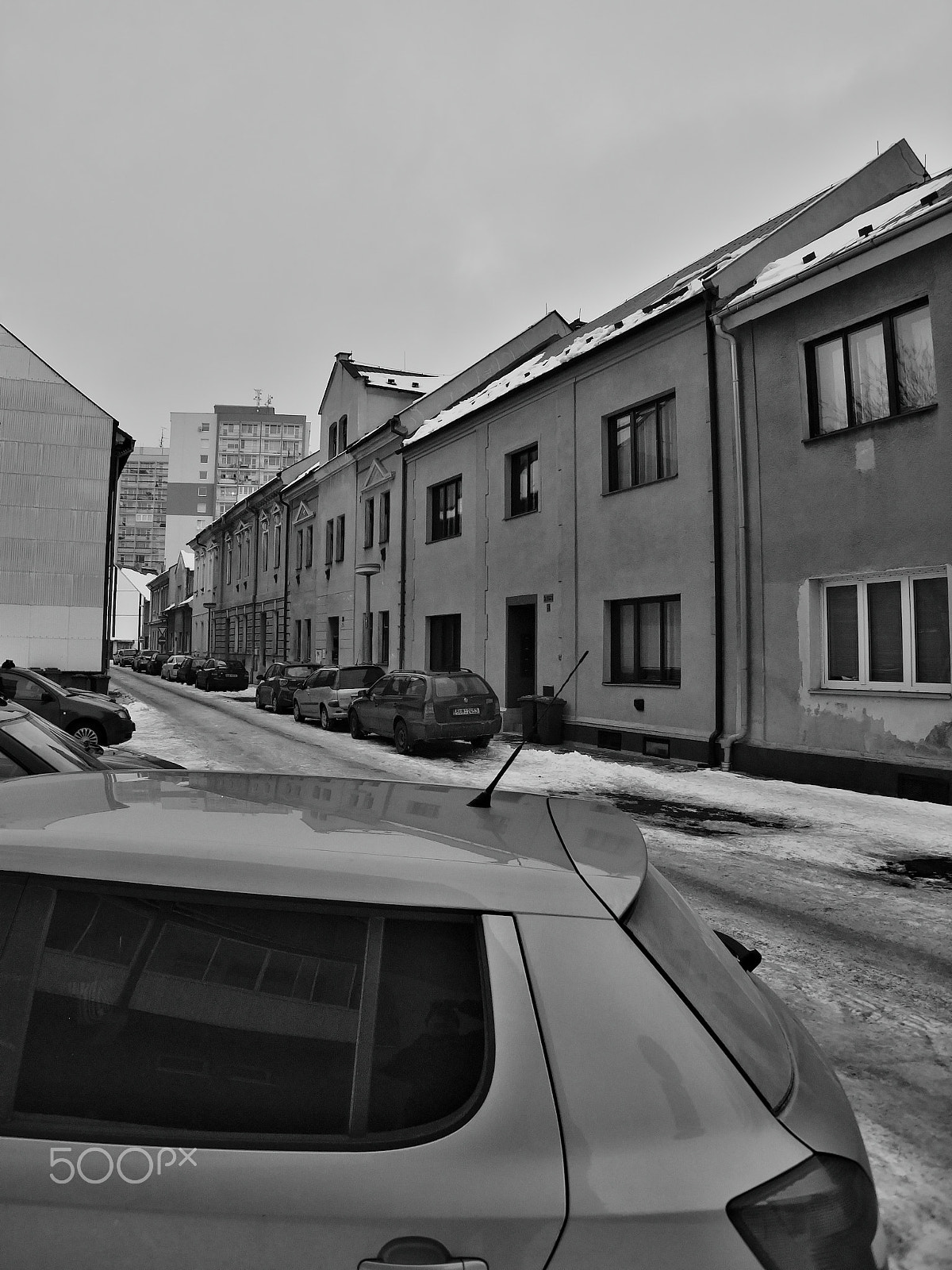 Nikon Coolpix P6000 sample photo. Chomutov, czech republic - january 20, 2017: cars parked in front of houses in lidicka street in... photography