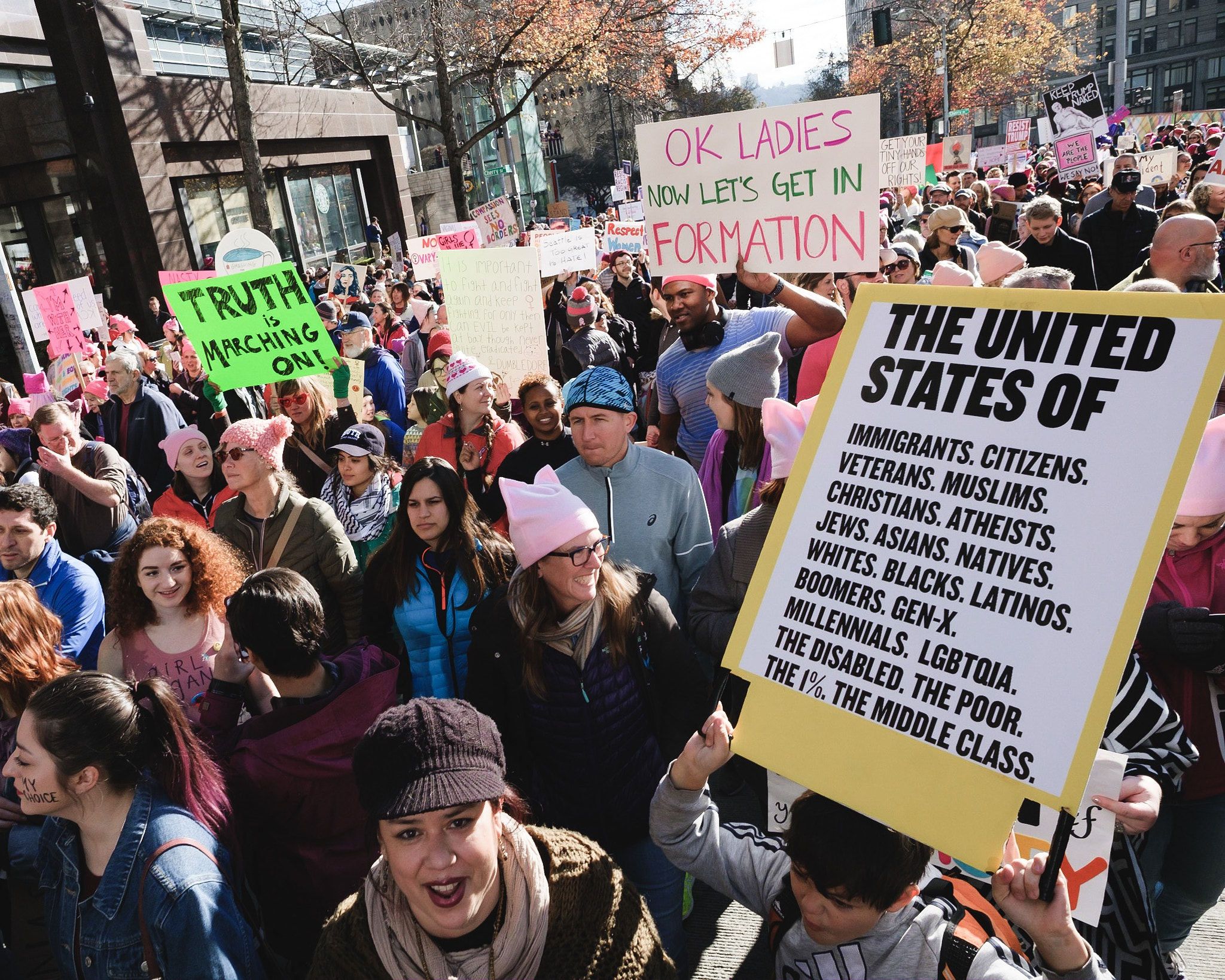 Fujifilm XF 14mm F2.8 R sample photo. The seattle women's march on 2017-21-01 photography