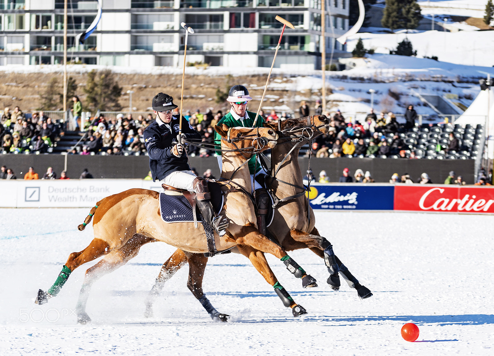 Sony a7 + Sony FE 70-200mm F4 G OSS sample photo. Polo on snow st. moritz photography