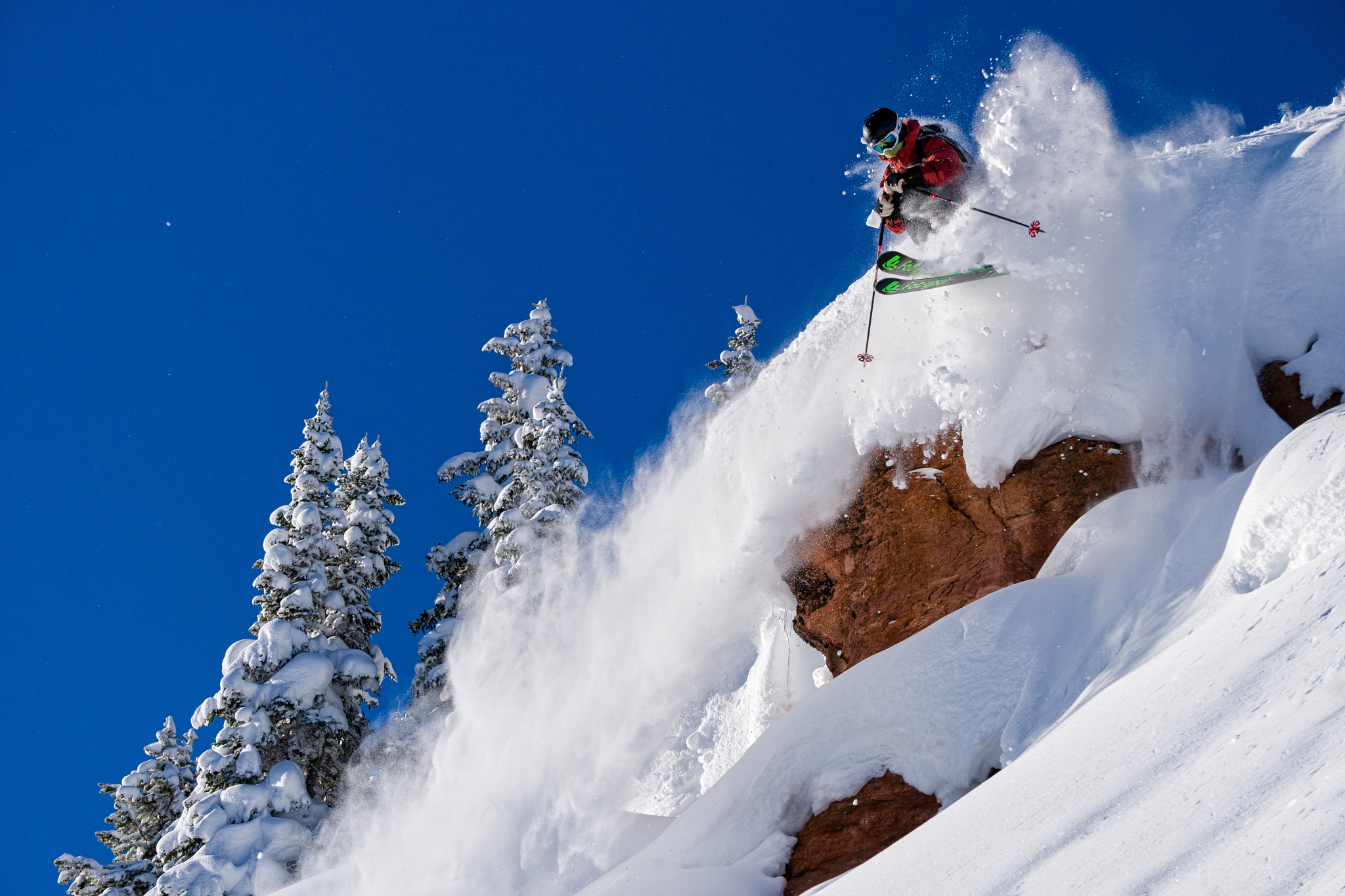 Sony a6300 + Sony E 55-210mm F4.5-6.3 OSS sample photo. Backcountry skiing with cliffs photography