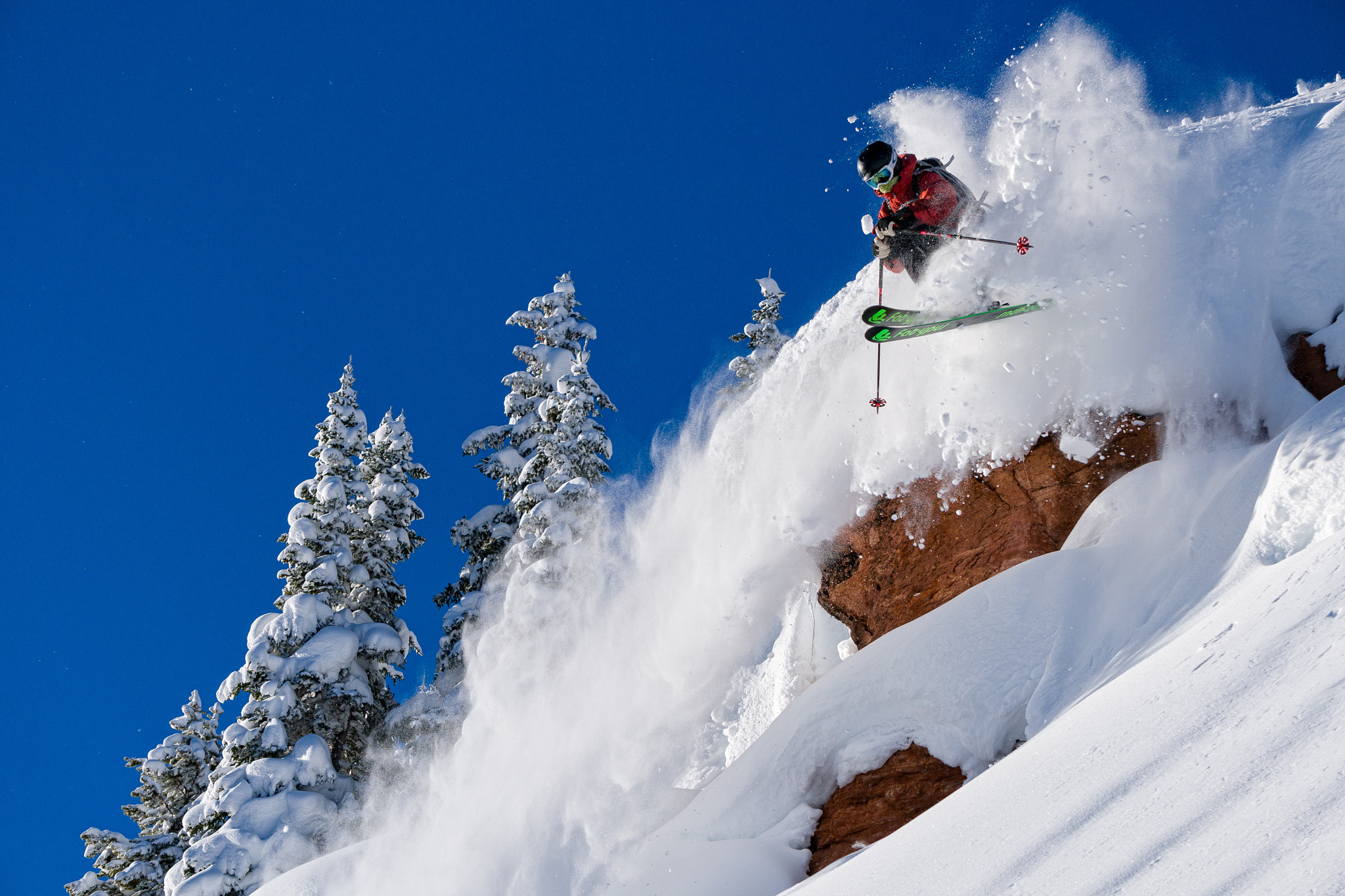 Sony a6300 + Sony E 55-210mm F4.5-6.3 OSS sample photo. Backcountry skiing with cliffs photography
