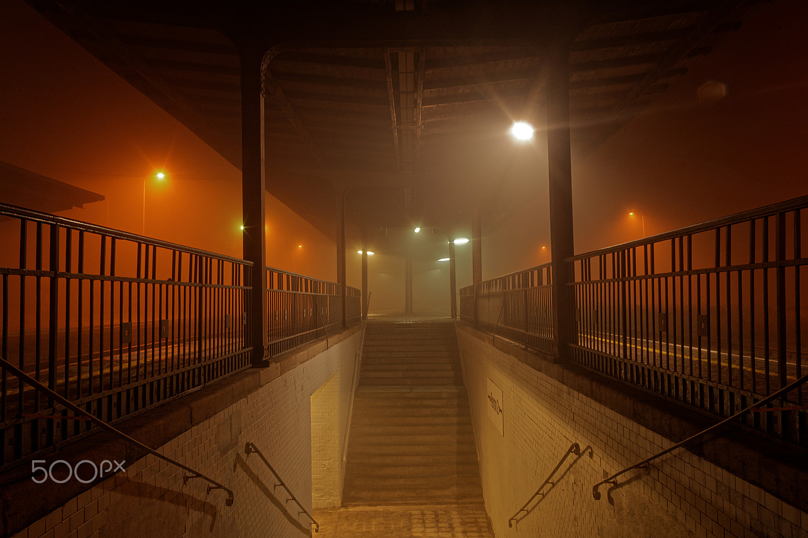Pentax K-S2 sample photo. Rail station in fog photography