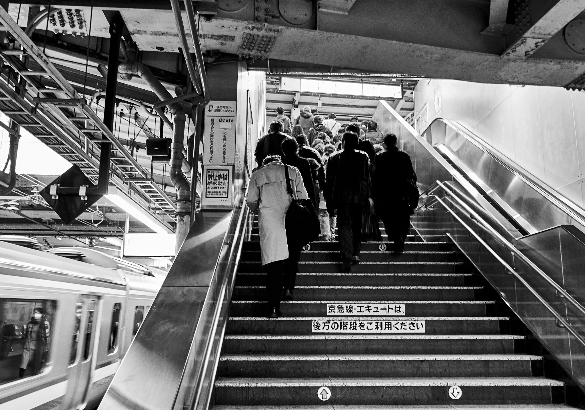 Sony Cyber-shot DSC-RX100 II + Sony Cyber-shot DSC-RX100 II sample photo. Morning rush hour train commute in tokyo photography